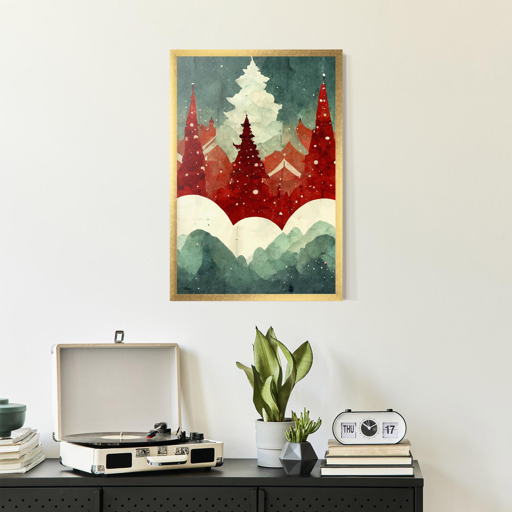 Keretezett Poszter Christmas Landscape mockup 2
