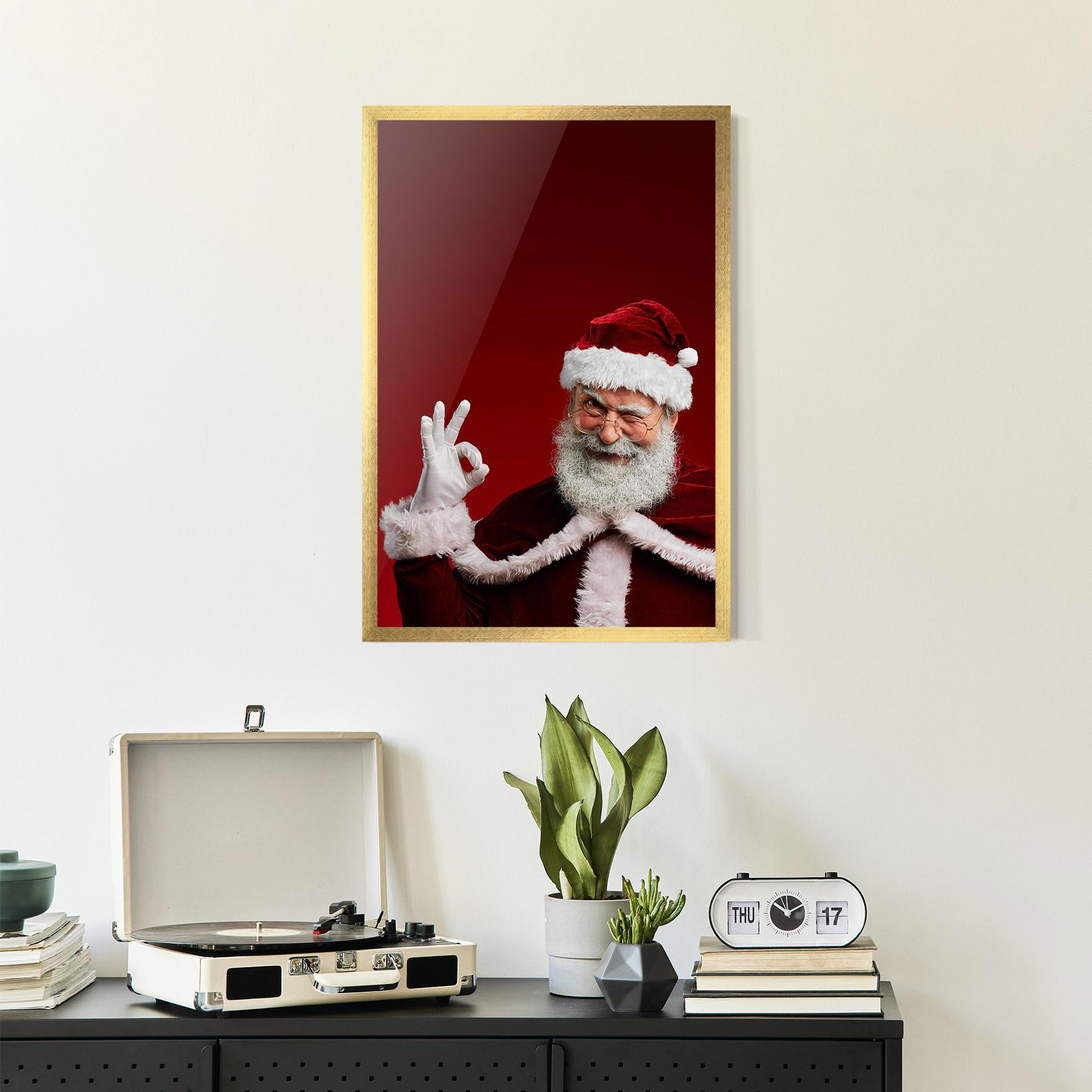 Keretezett Poszter Santa Approves mockup 2
