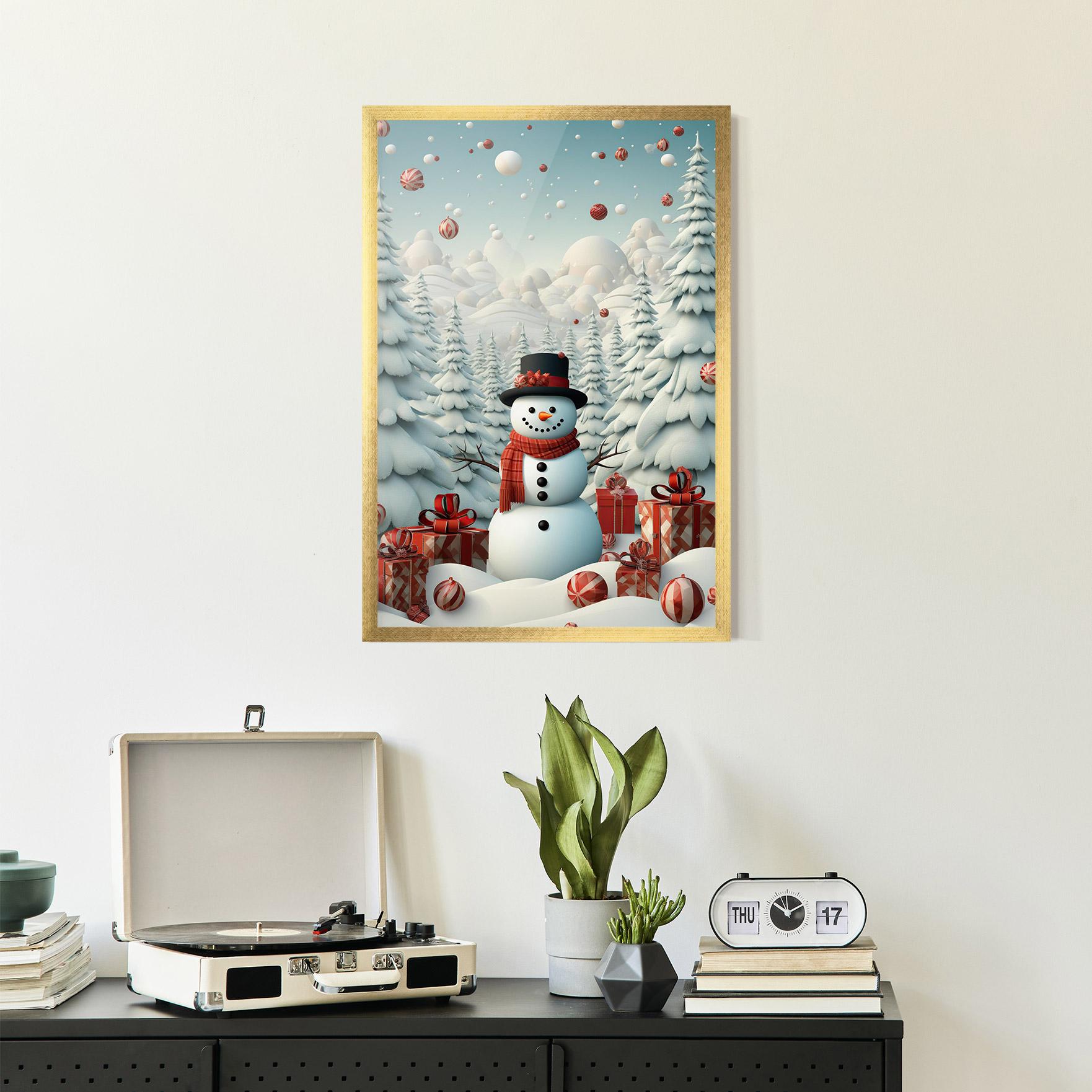 Keretezett Poszter Snowman mockup 2