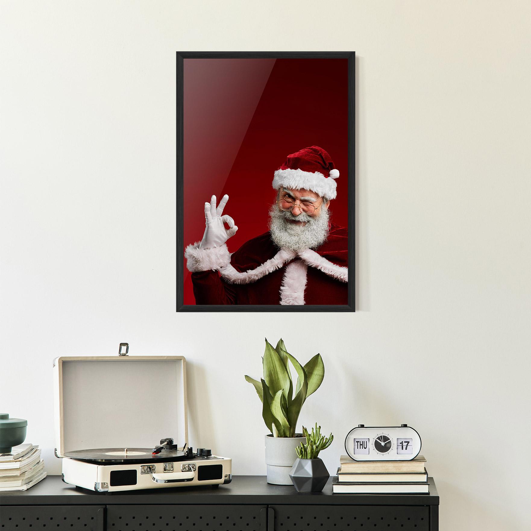 Keretezett Poszter Santa Approves mockup 2
