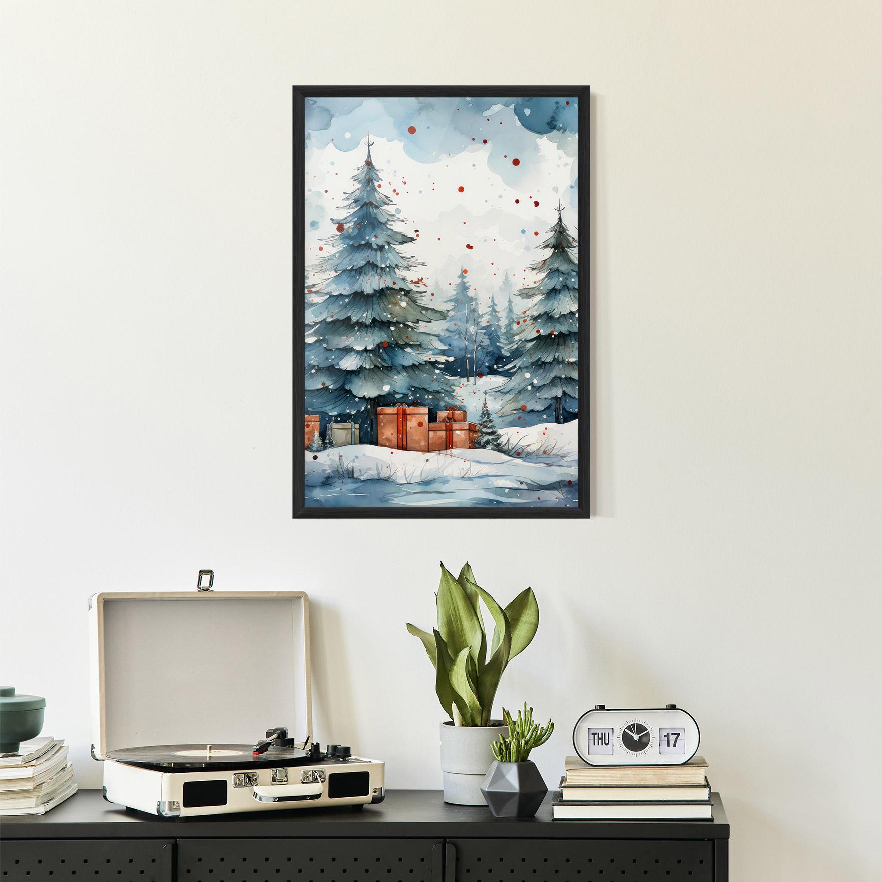 Keretezett Poszter Watercolor Christmas mockup 2