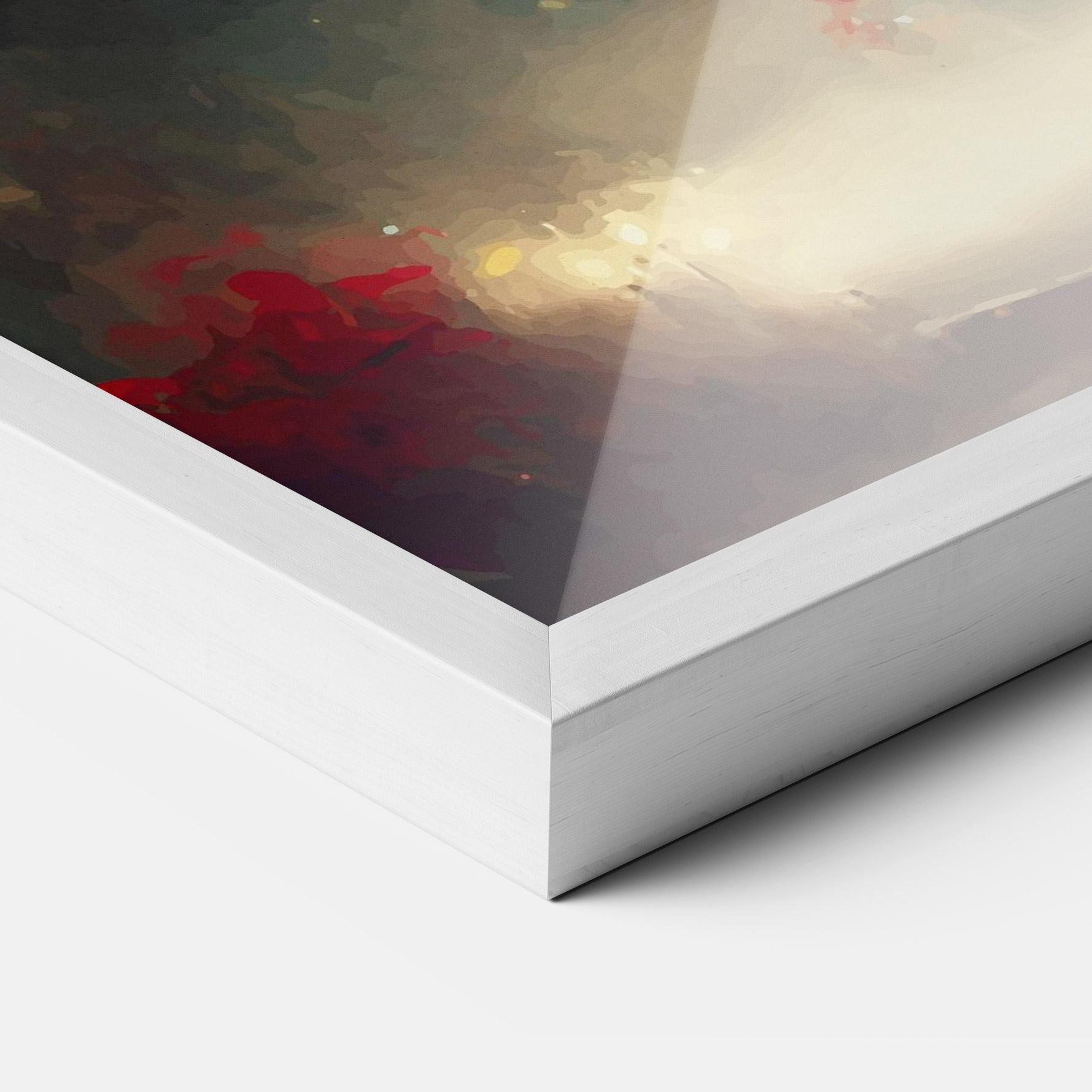 Keretezett Poszter Snow Trees With Lights mockup 3