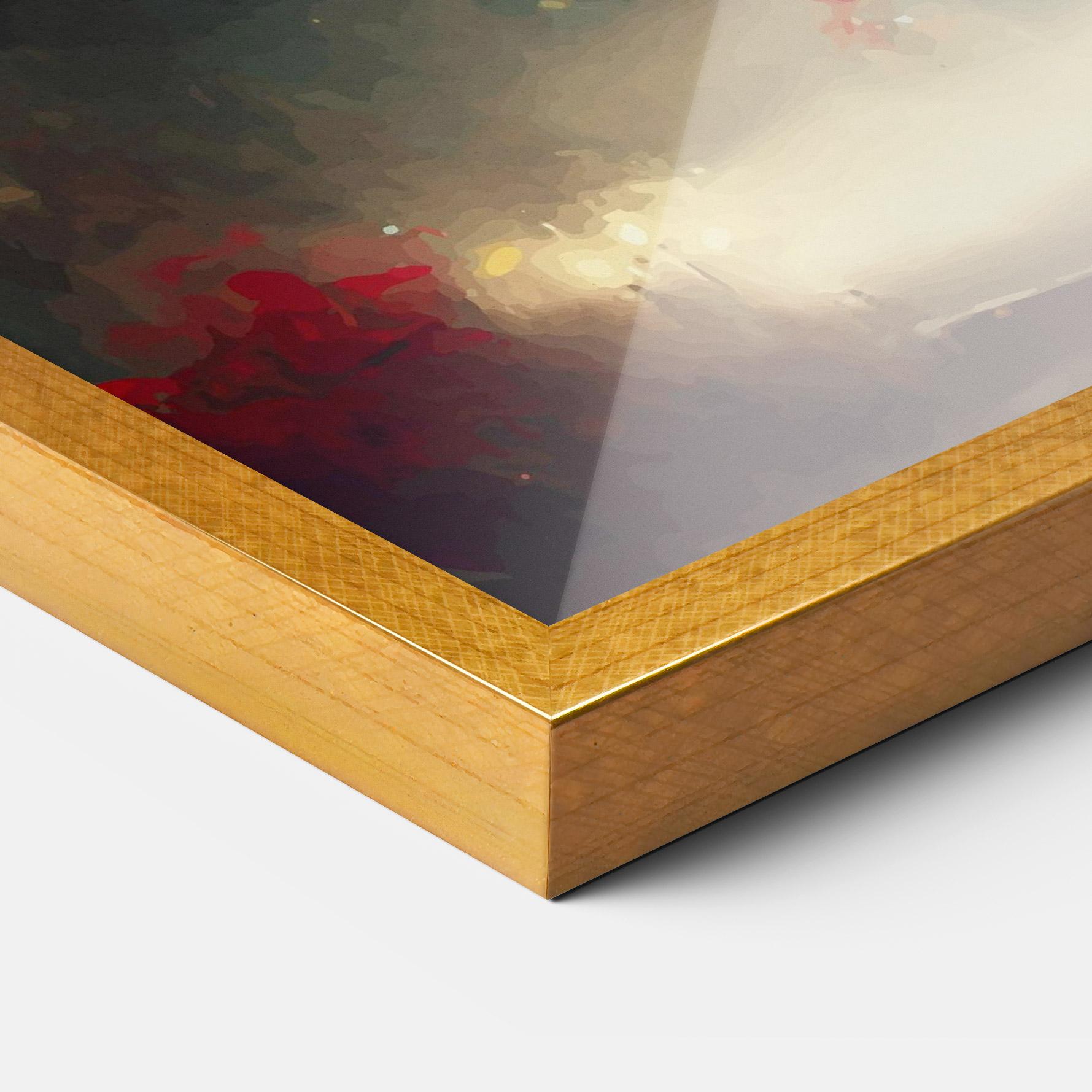 Keretezett Poszter Snow Trees With Lights mockup 3