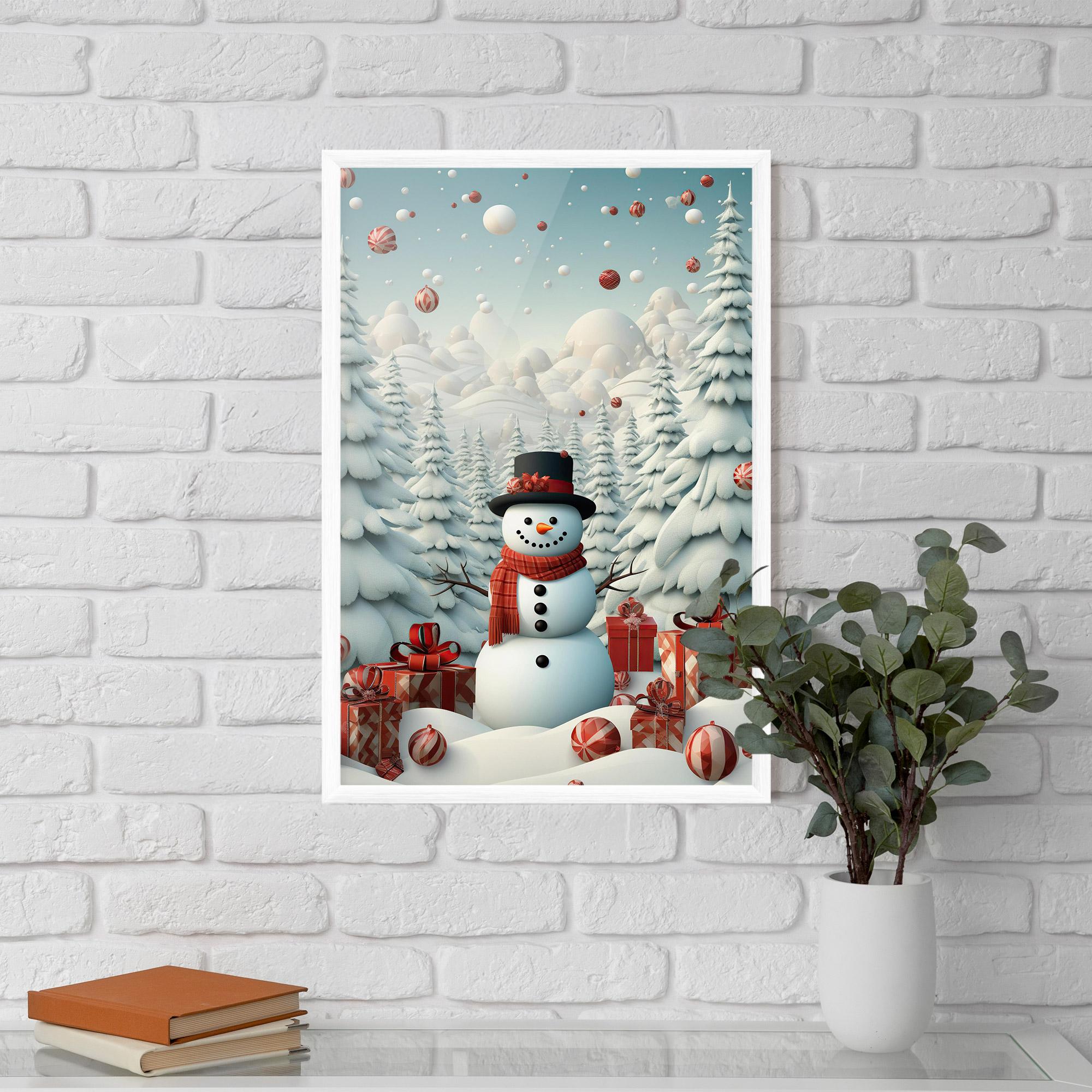 Keretezett Poszter Snowman mockup 5