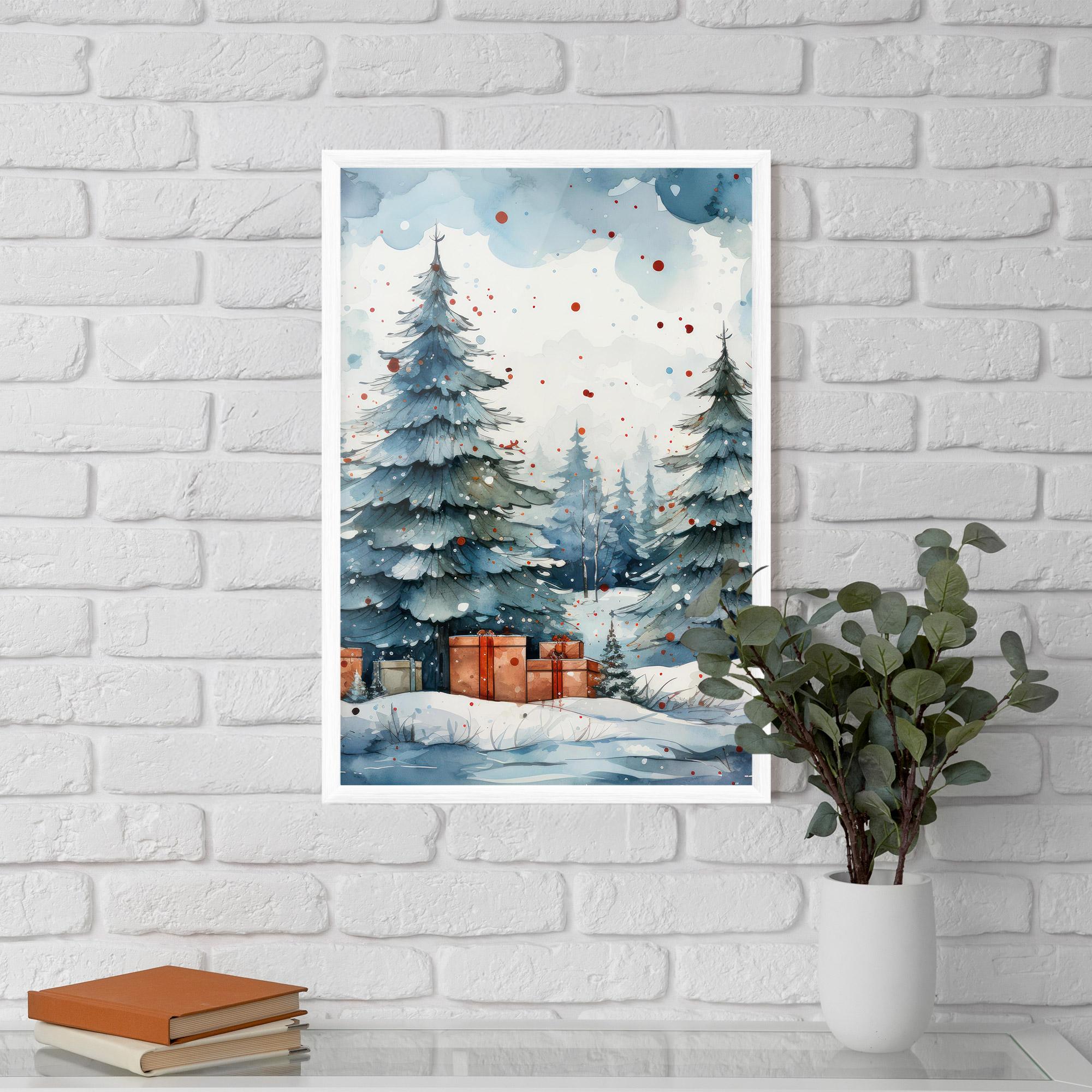 Keretezett Poszter Watercolor Christmas mockup 5