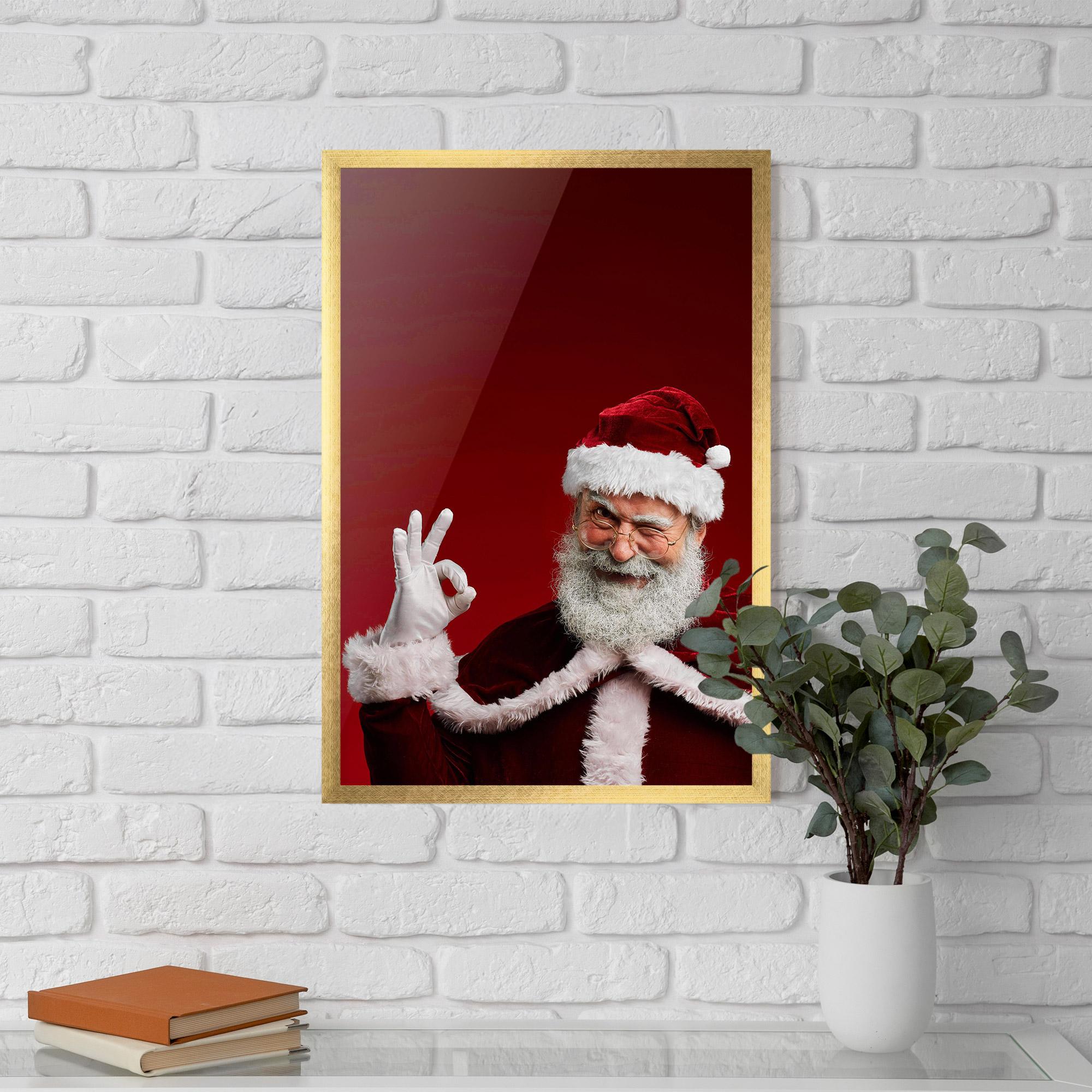 Keretezett Poszter Santa Approves mockup 5