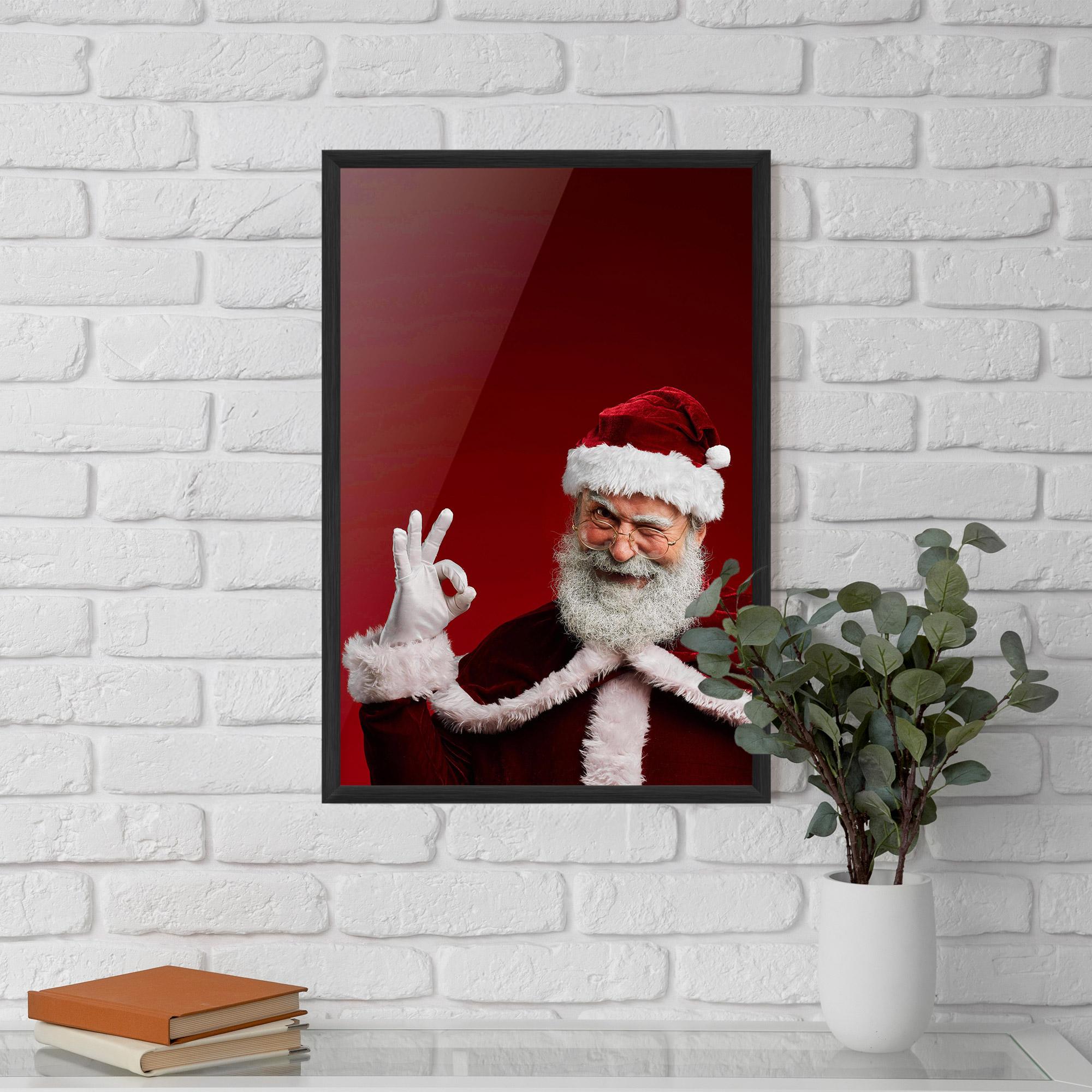 Keretezett Poszter Santa Approves mockup 5