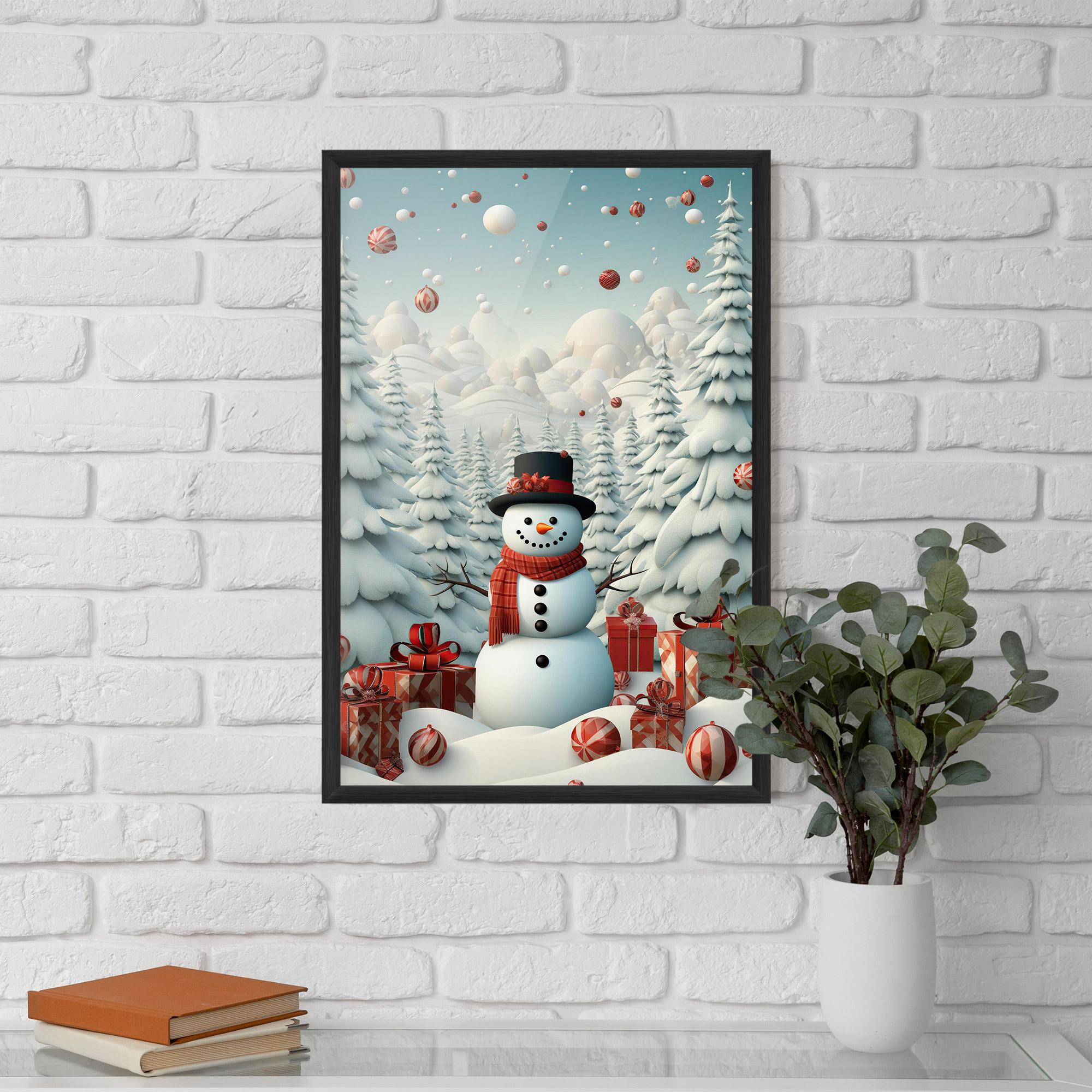 Keretezett Poszter Snowman mockup 5