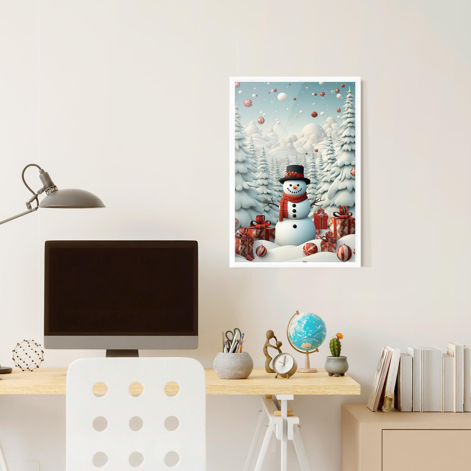 Keretezett Poszter Snowman mockup 6
