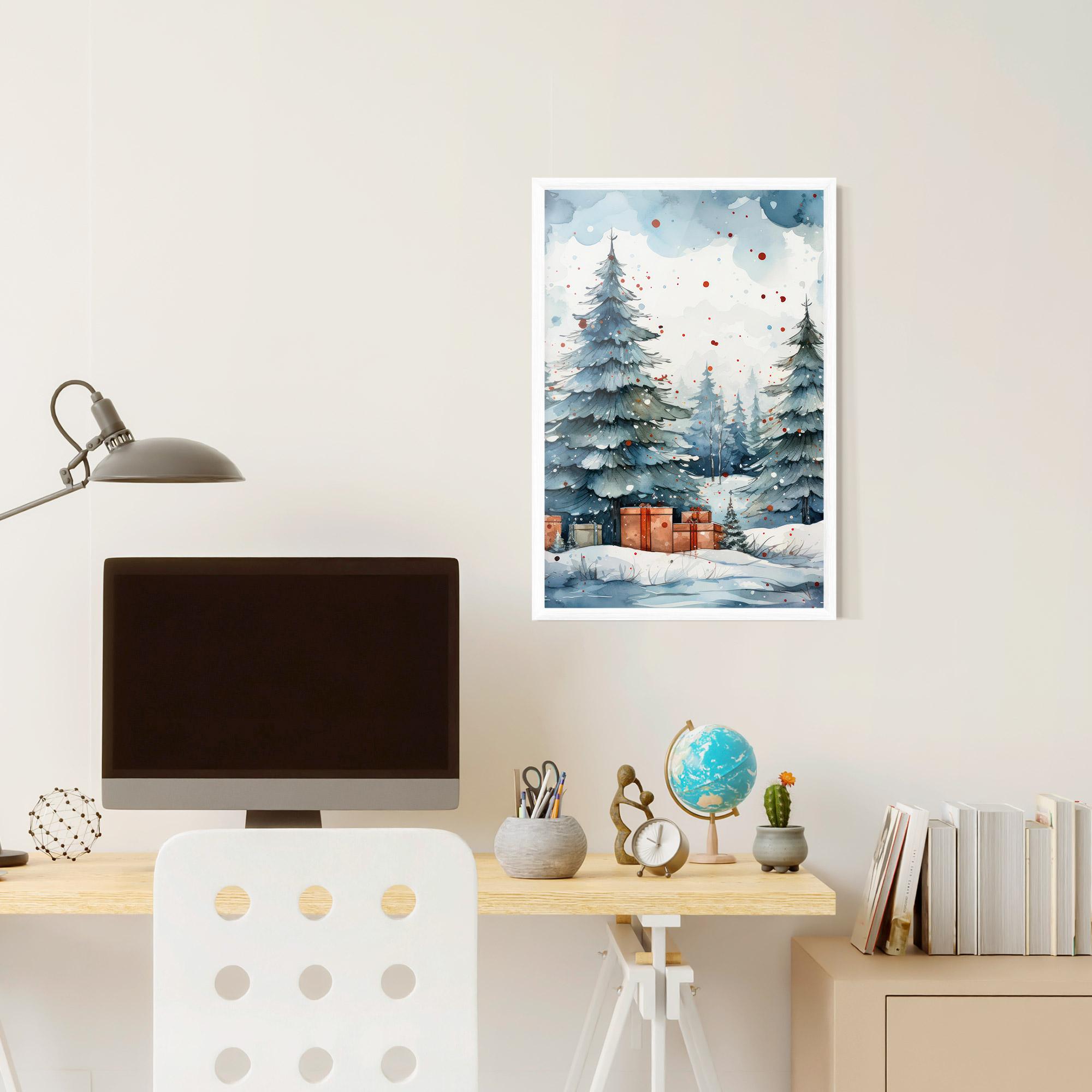 Keretezett Poszter Watercolor Christmas mockup 6