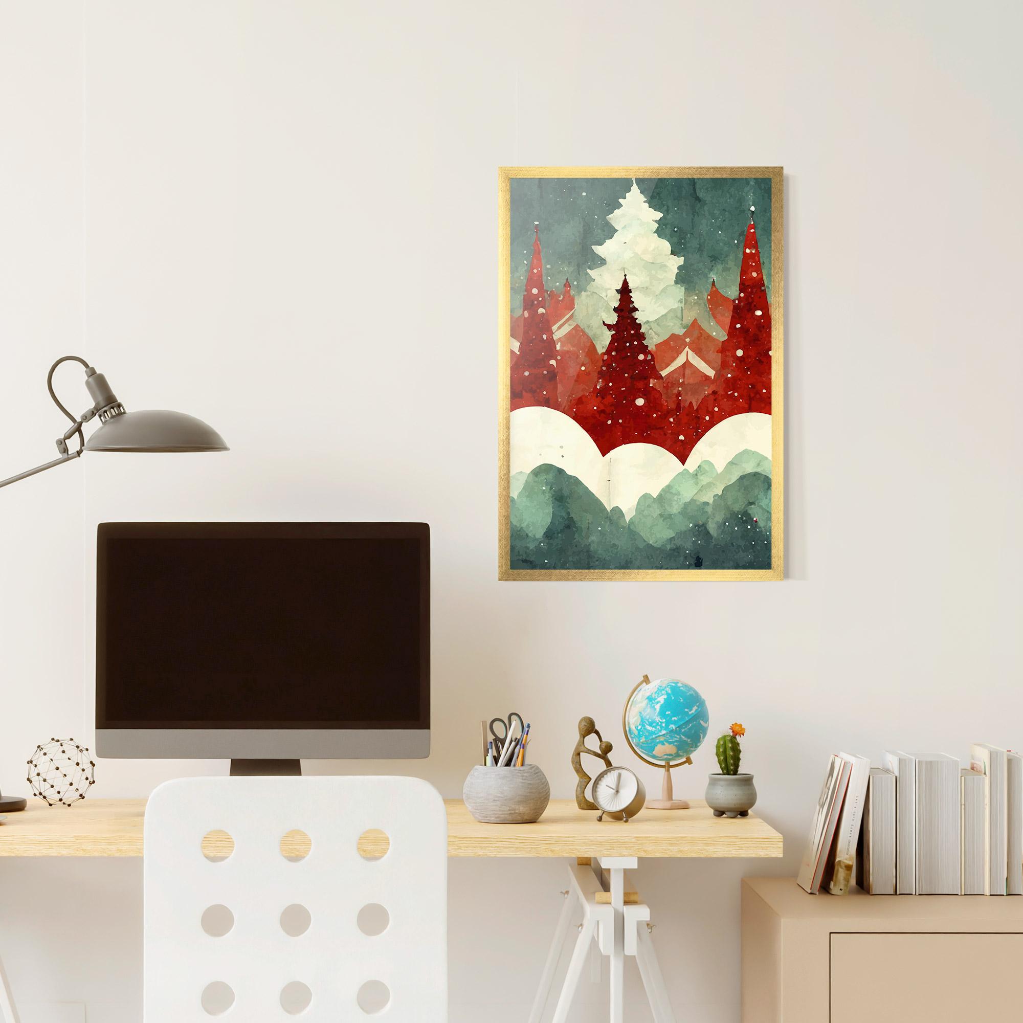 Keretezett Poszter Christmas Landscape mockup 6