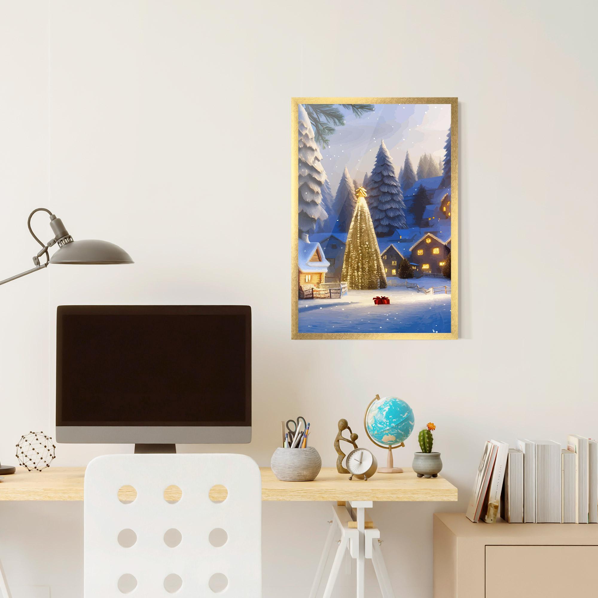 Keretezett Poszter Fairy Tale Christmas House mockup 6