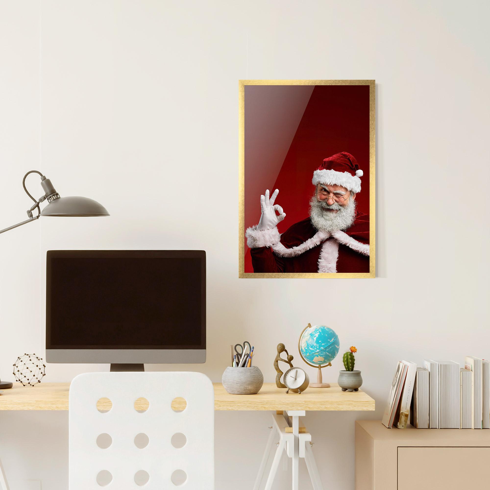 Keretezett Poszter Santa Approves mockup 6