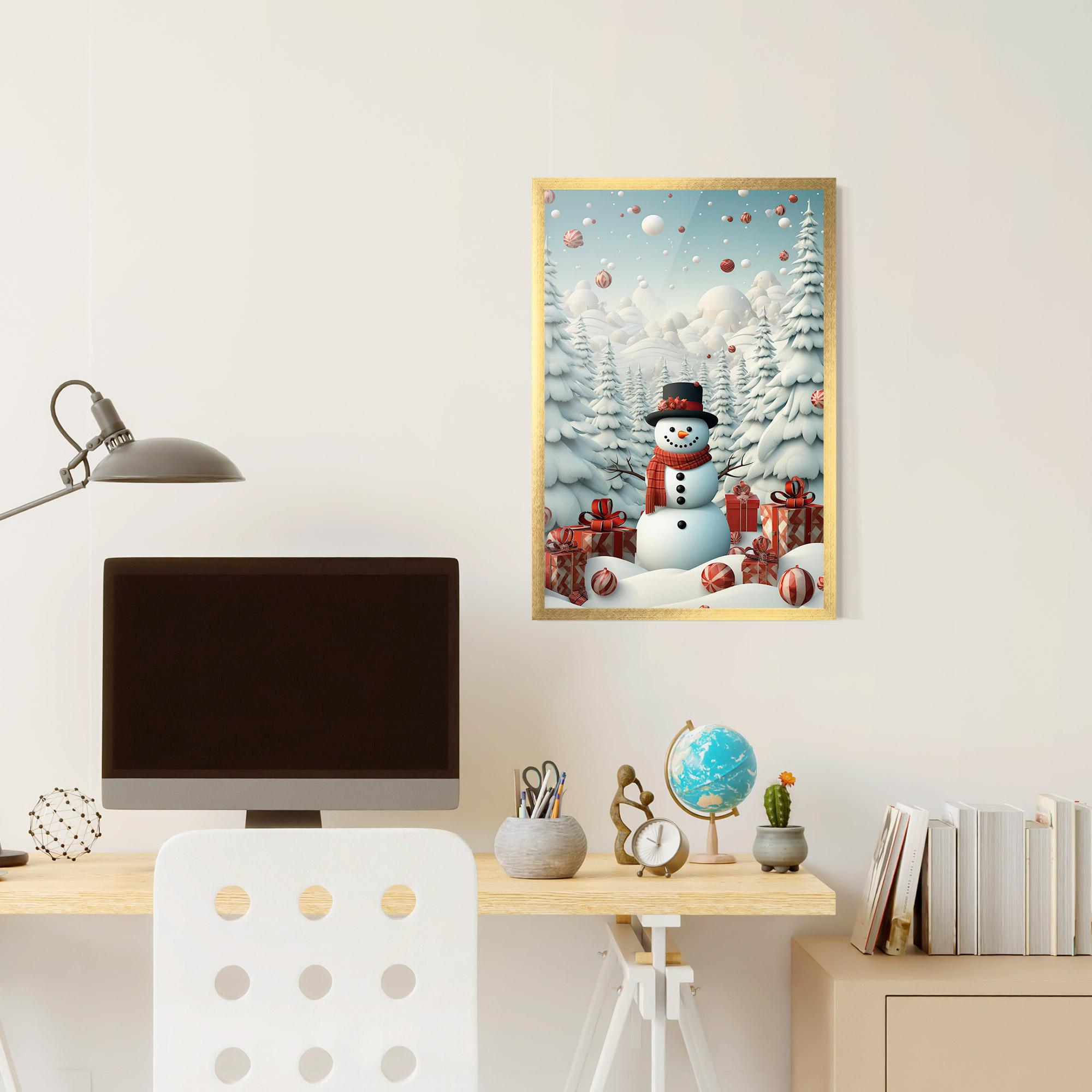 Keretezett Poszter Snowman mockup 6