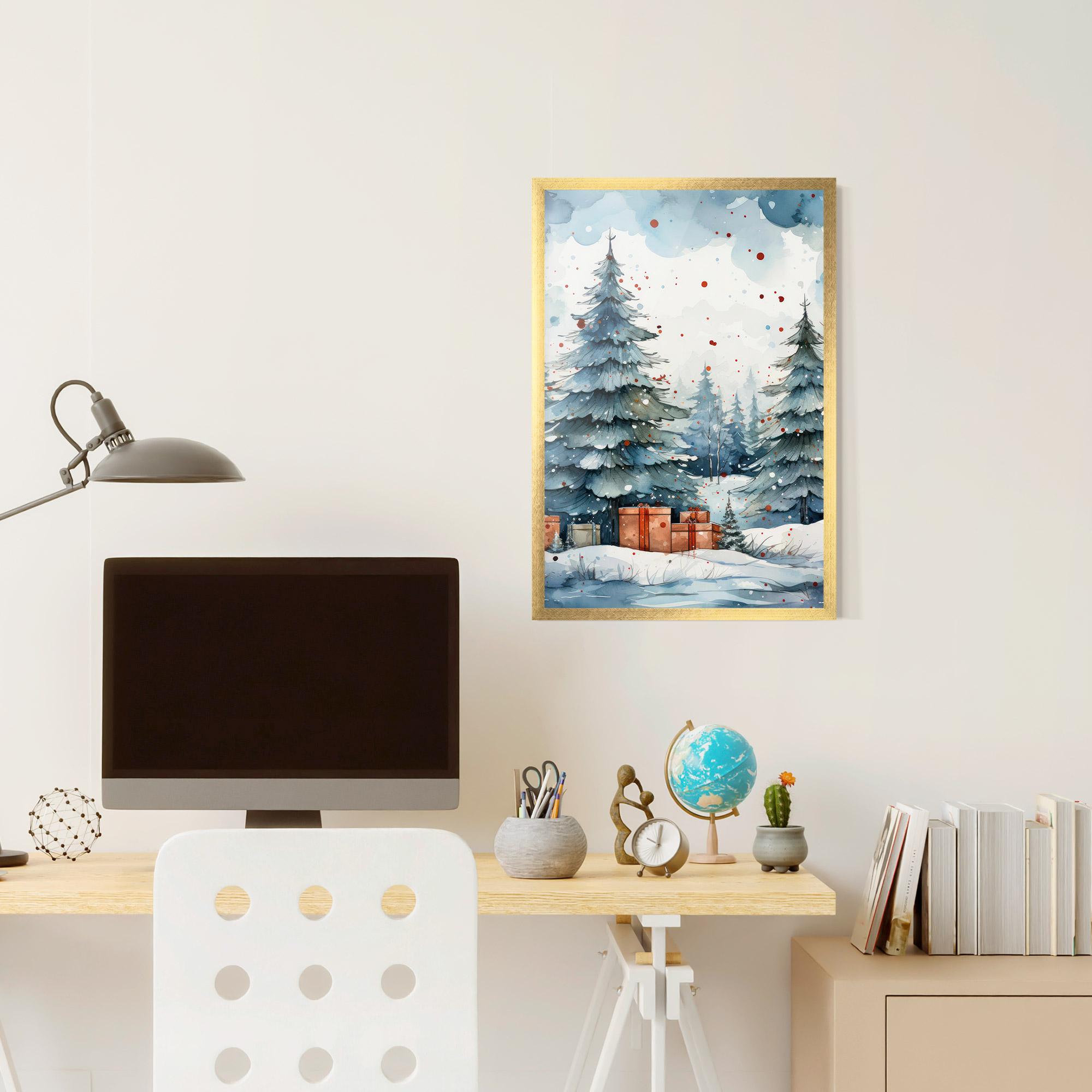 Keretezett Poszter Watercolor Christmas mockup 6