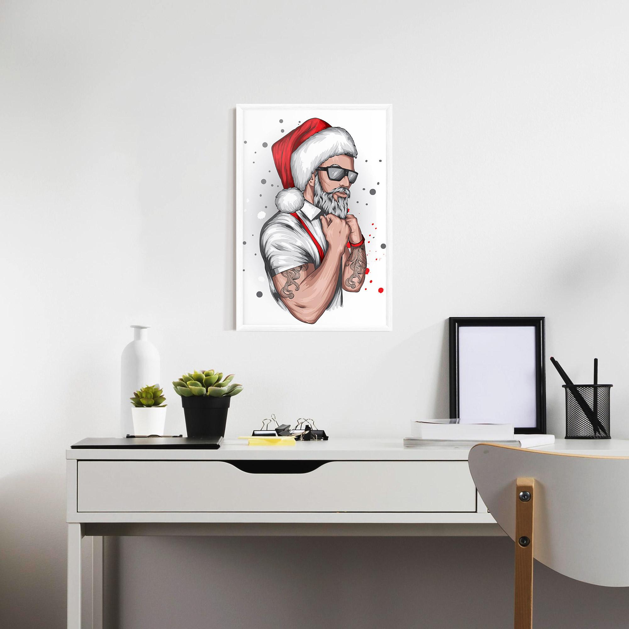 Keretezett Poszter Tattoo Santa mockup 7