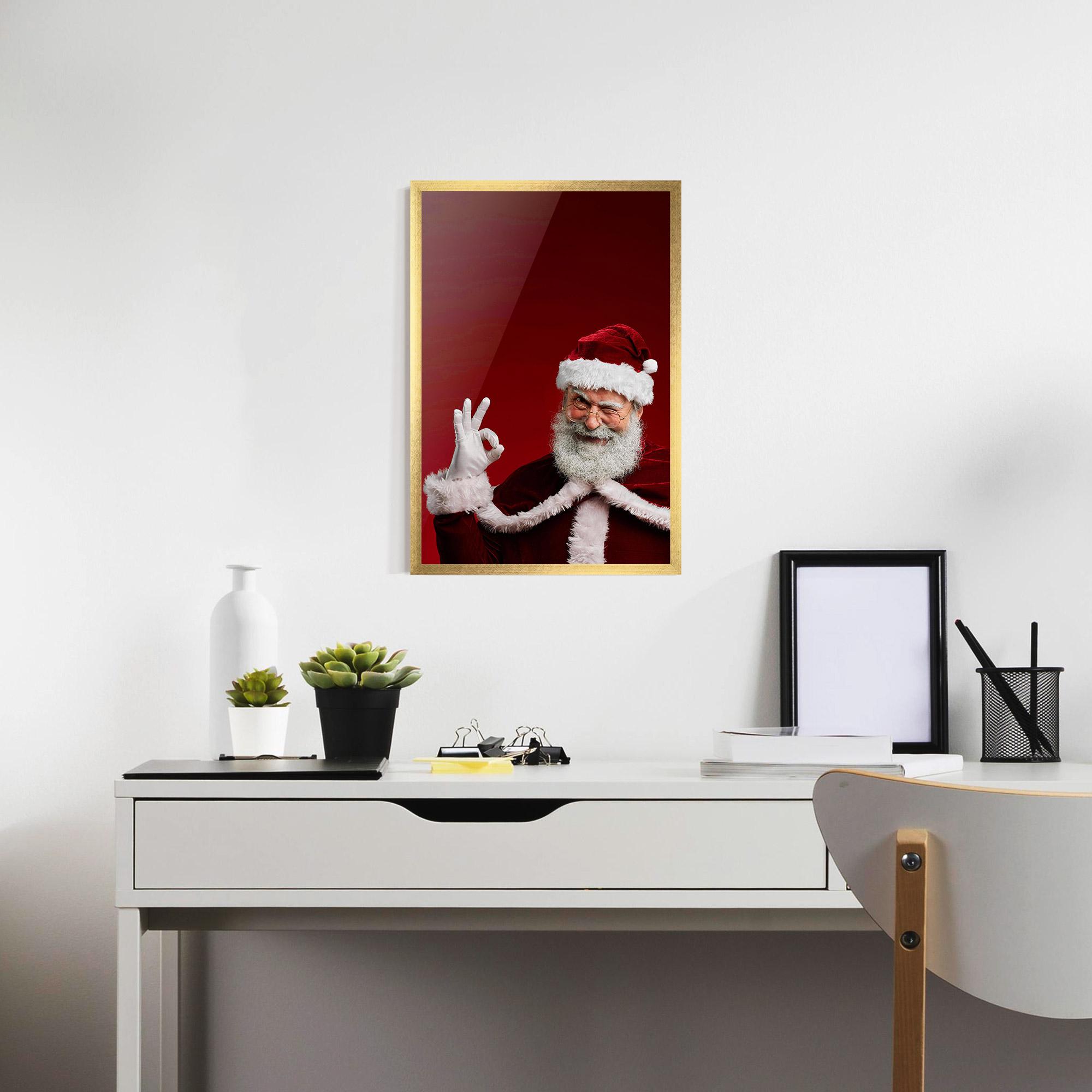 Keretezett Poszter Santa Approves mockup 7