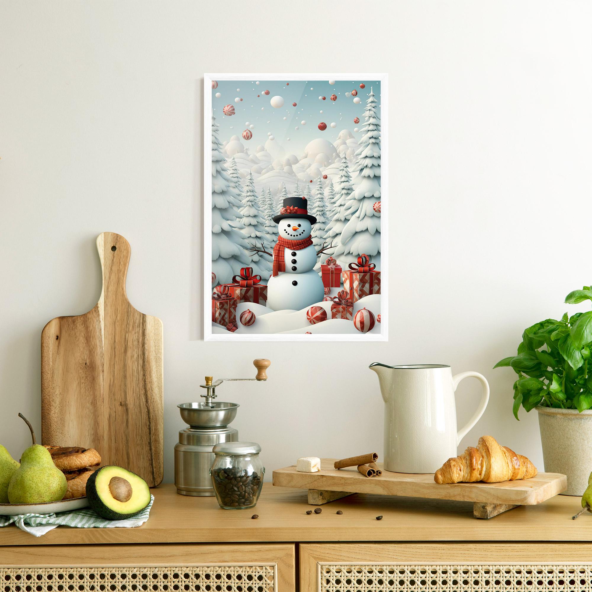 Keretezett Poszter Snowman mockup 8
