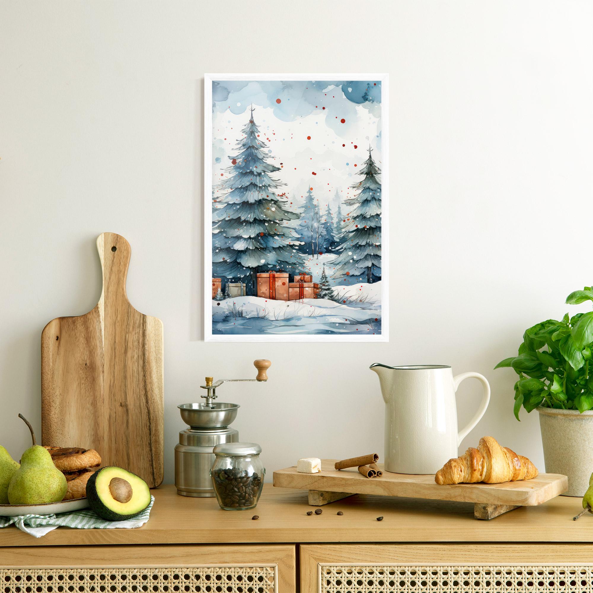 Keretezett Poszter Watercolor Christmas mockup 8