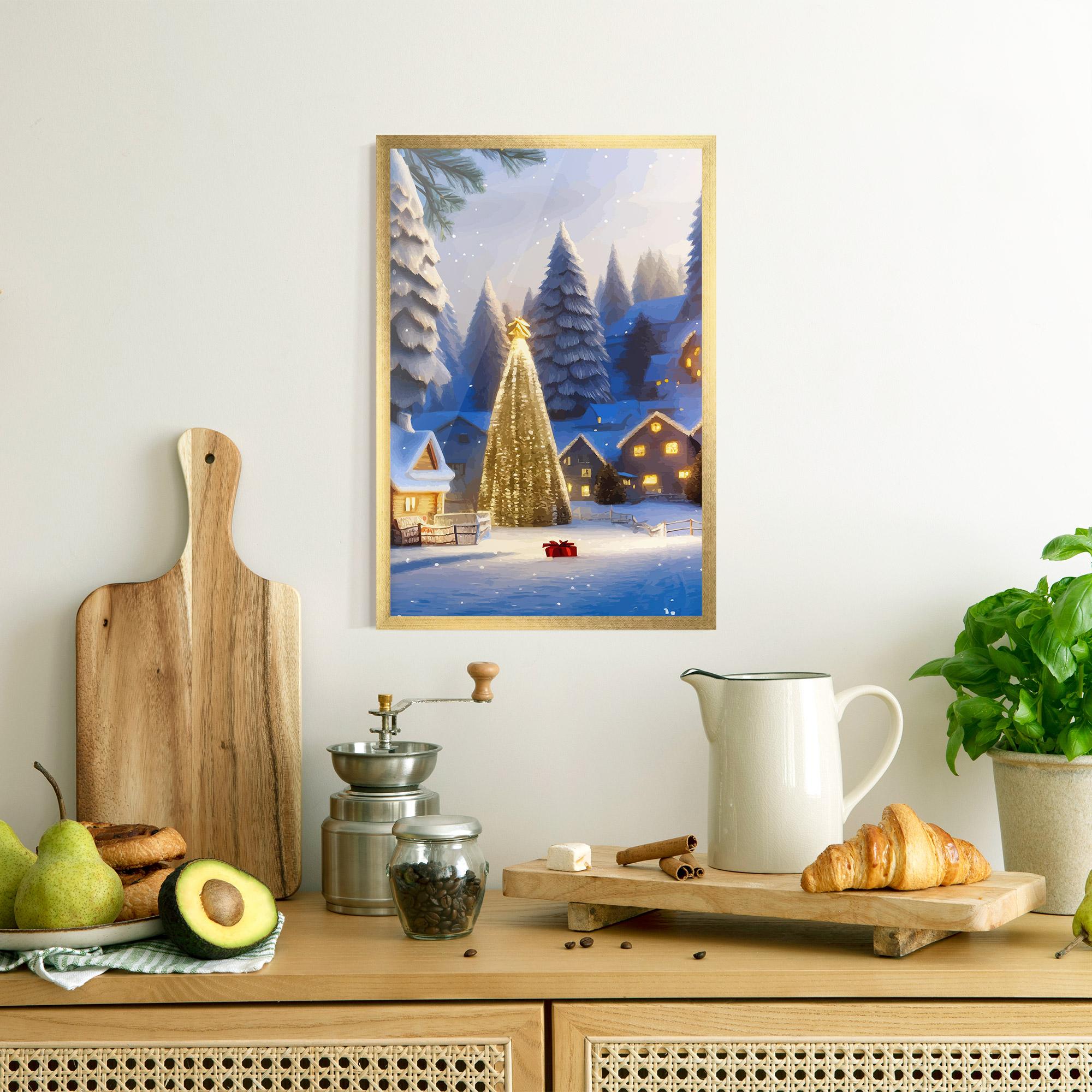 Keretezett Poszter Fairy Tale Christmas House mockup 8