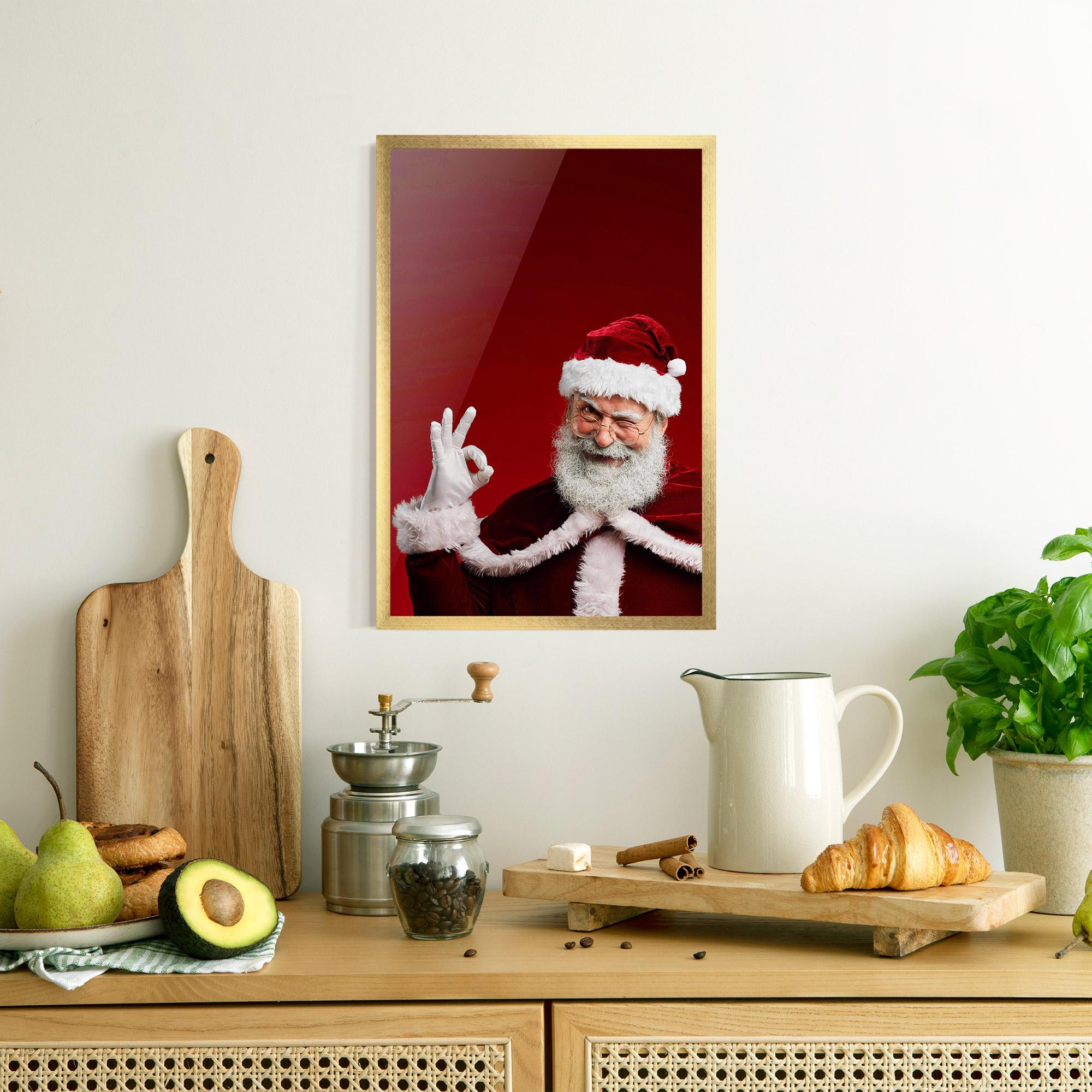 Keretezett Poszter Santa Approves mockup 8