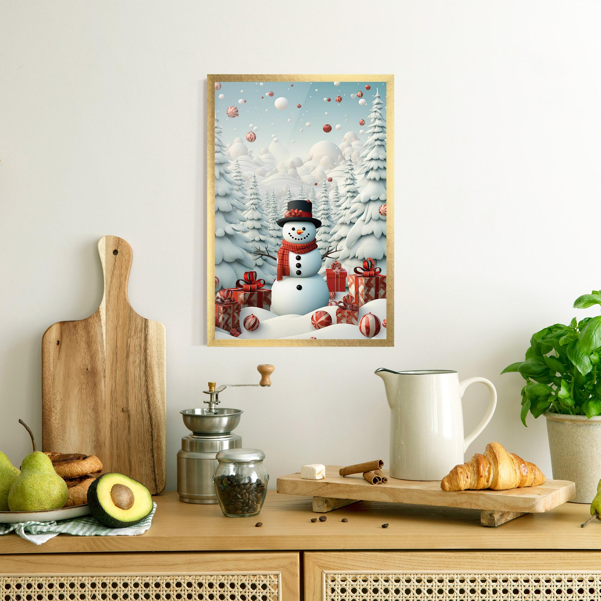 Keretezett Poszter Snowman mockup 8