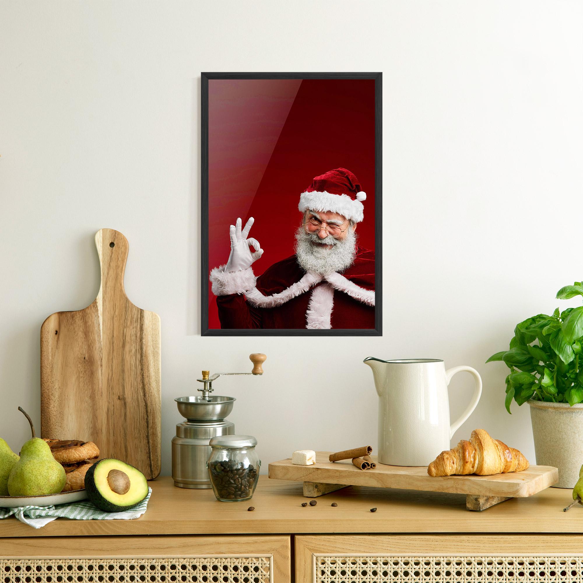 Keretezett Poszter Santa Approves mockup 8