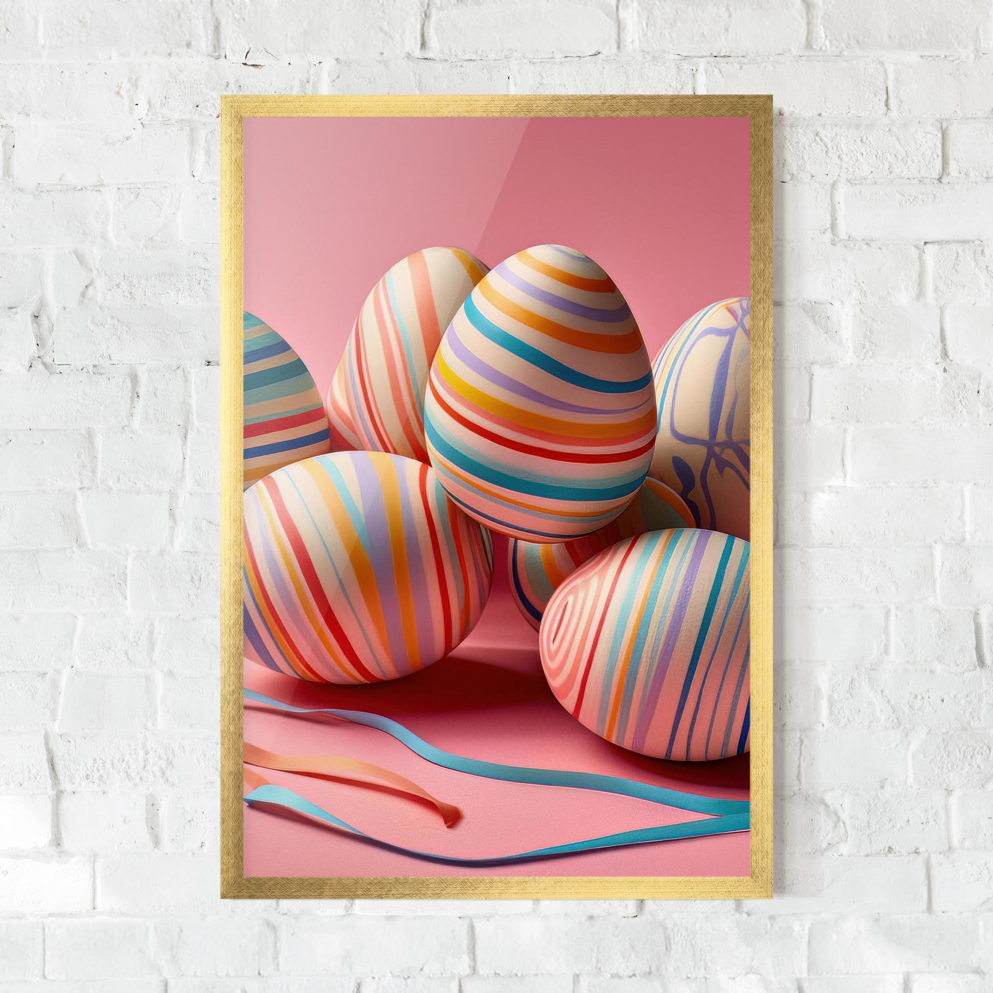 Keretezett Poszter Easter Eggs Ribbons mockup 0