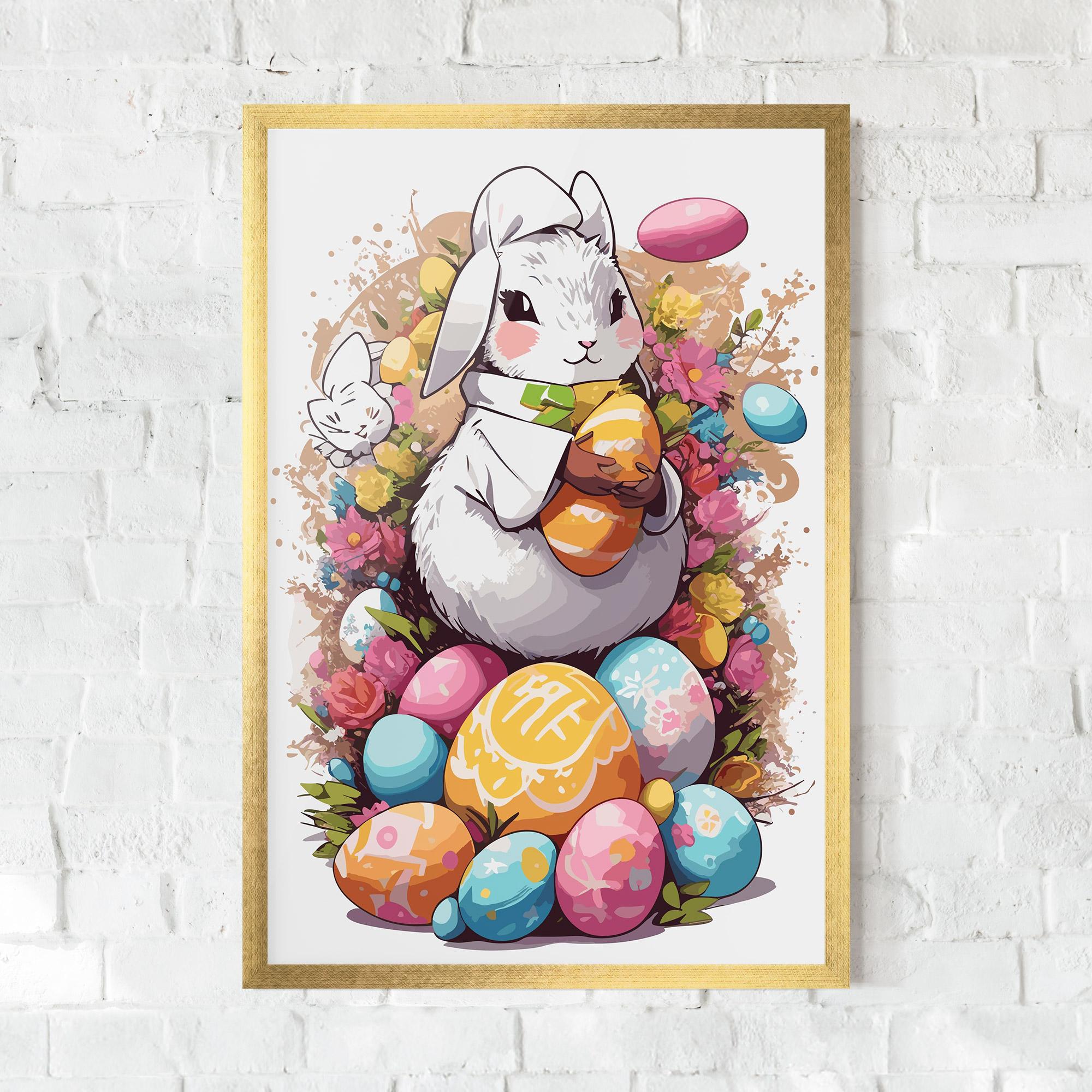 Keretezett Poszter White Easter Bunny mockup 0