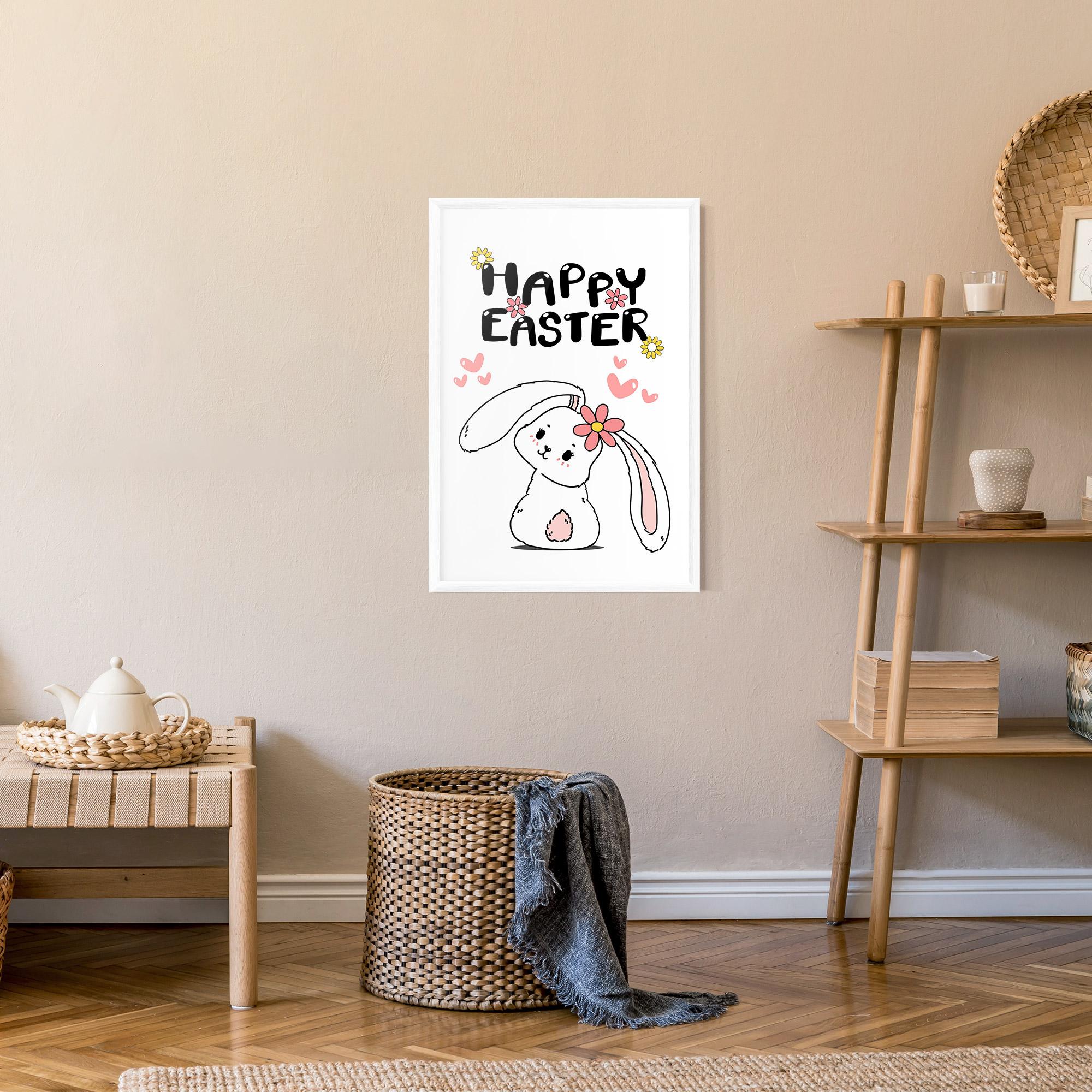 Keretezett Poszter Cute Spring Bunny mockup 9