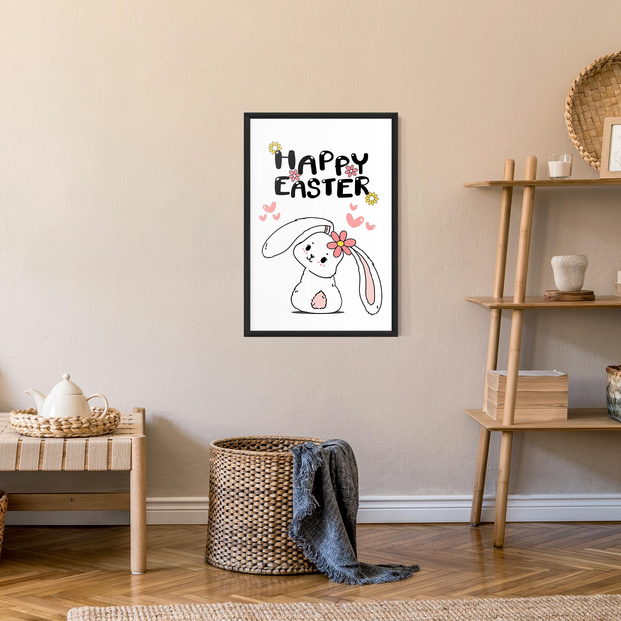 Keretezett Poszter Cute Spring Bunny mockup 9