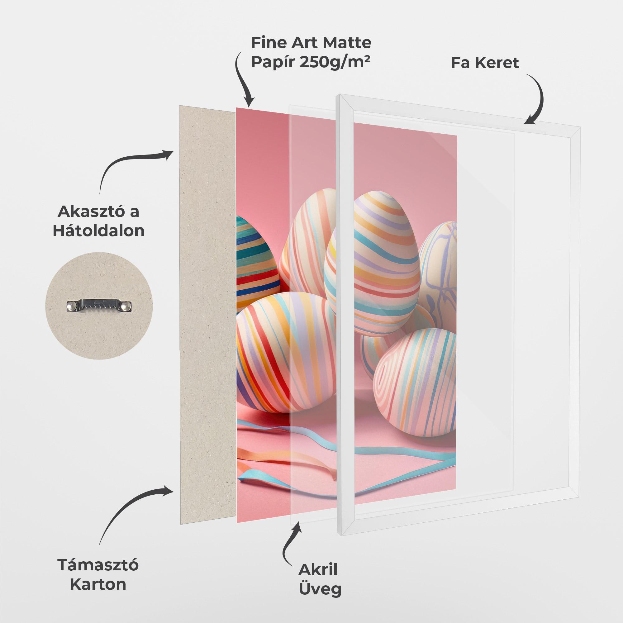 Keretezett Poszter Easter Eggs Ribbons mockup 1