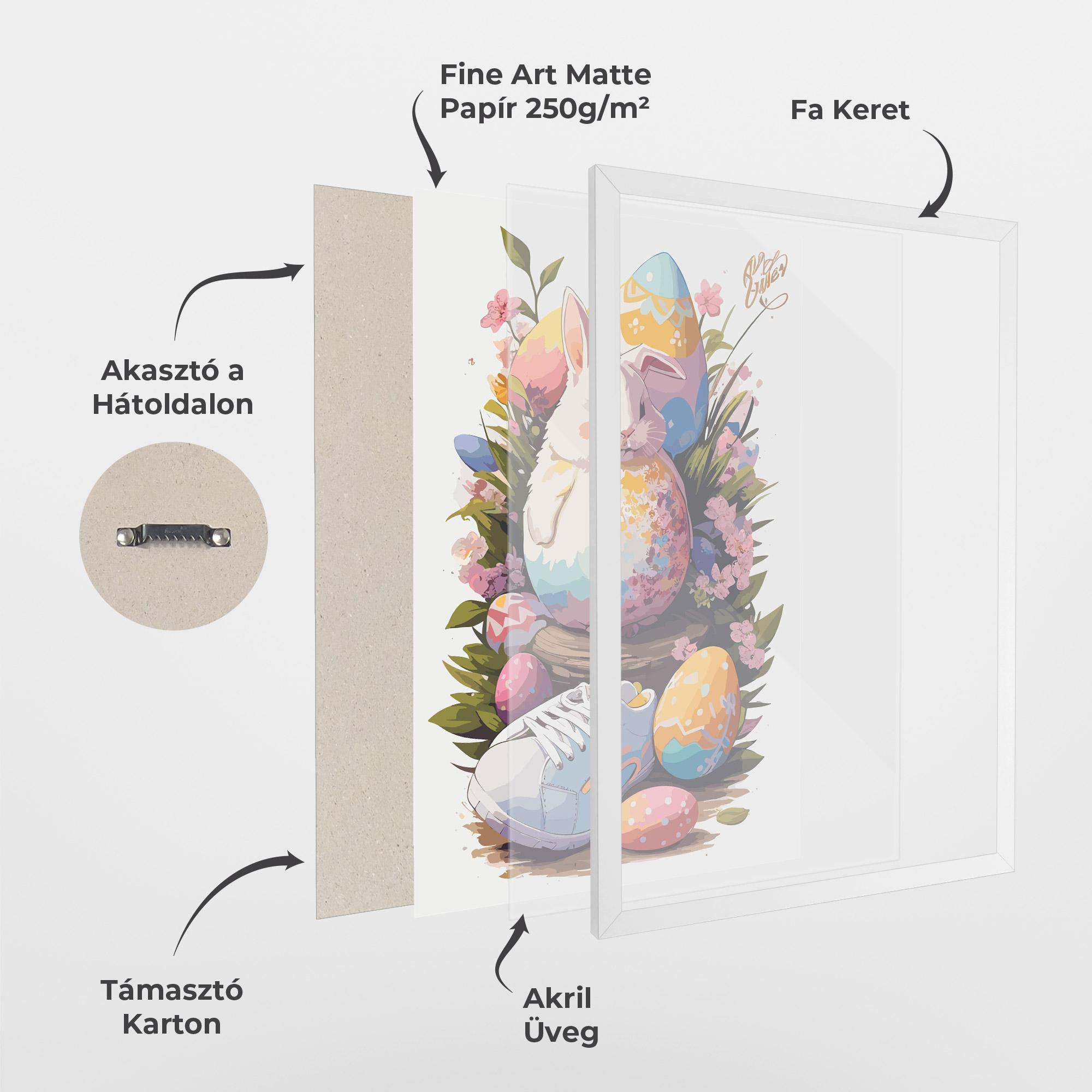 Keretezett Poszter Fatt Cute Bunny mockup 1