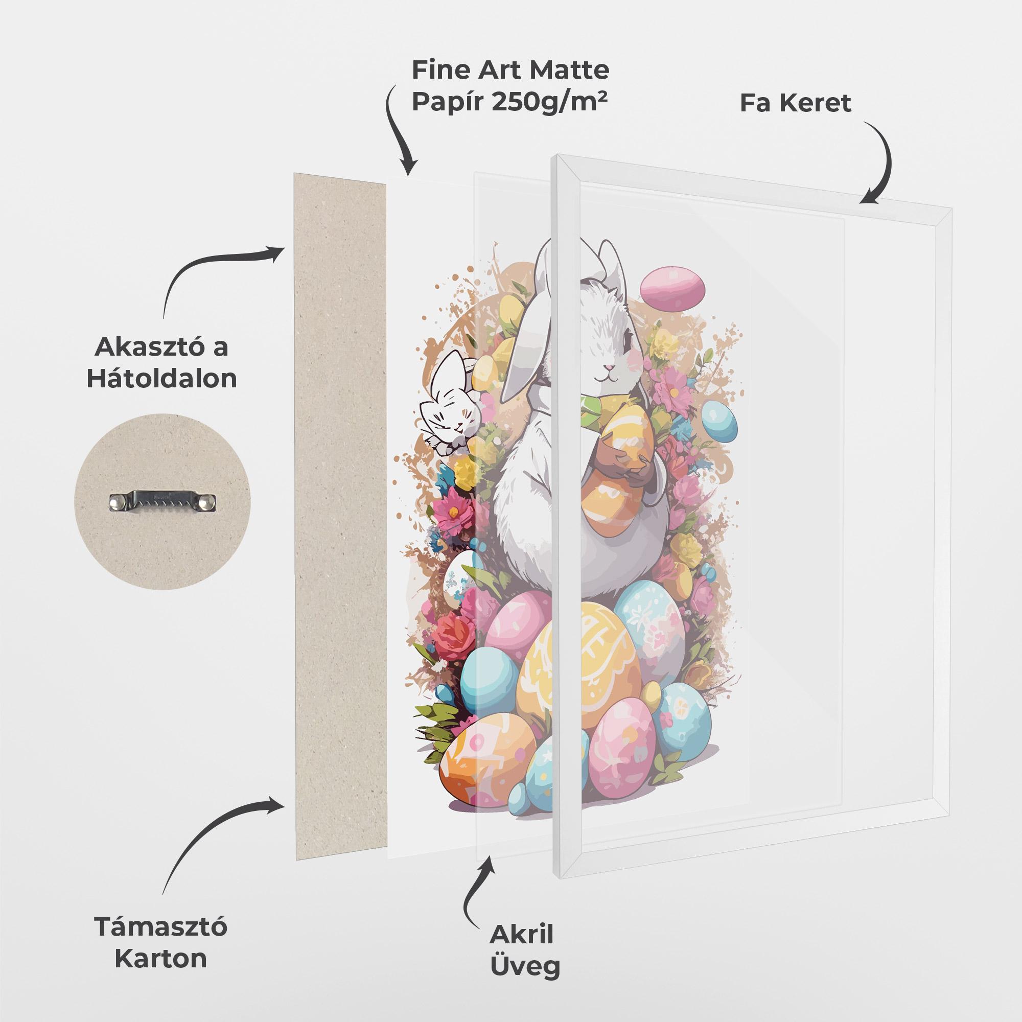 Keretezett Poszter White Easter Bunny mockup 1