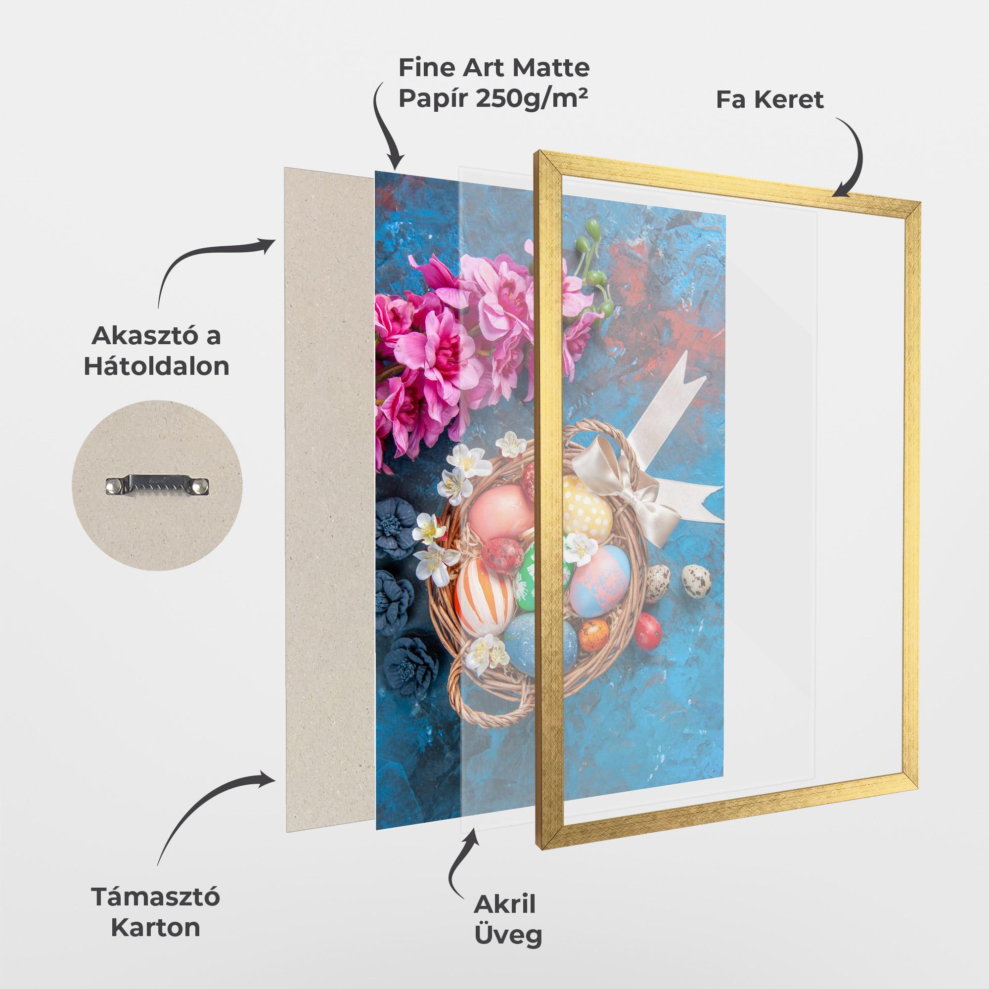 Keretezett Poszter Colored Easter Eggs mockup 1