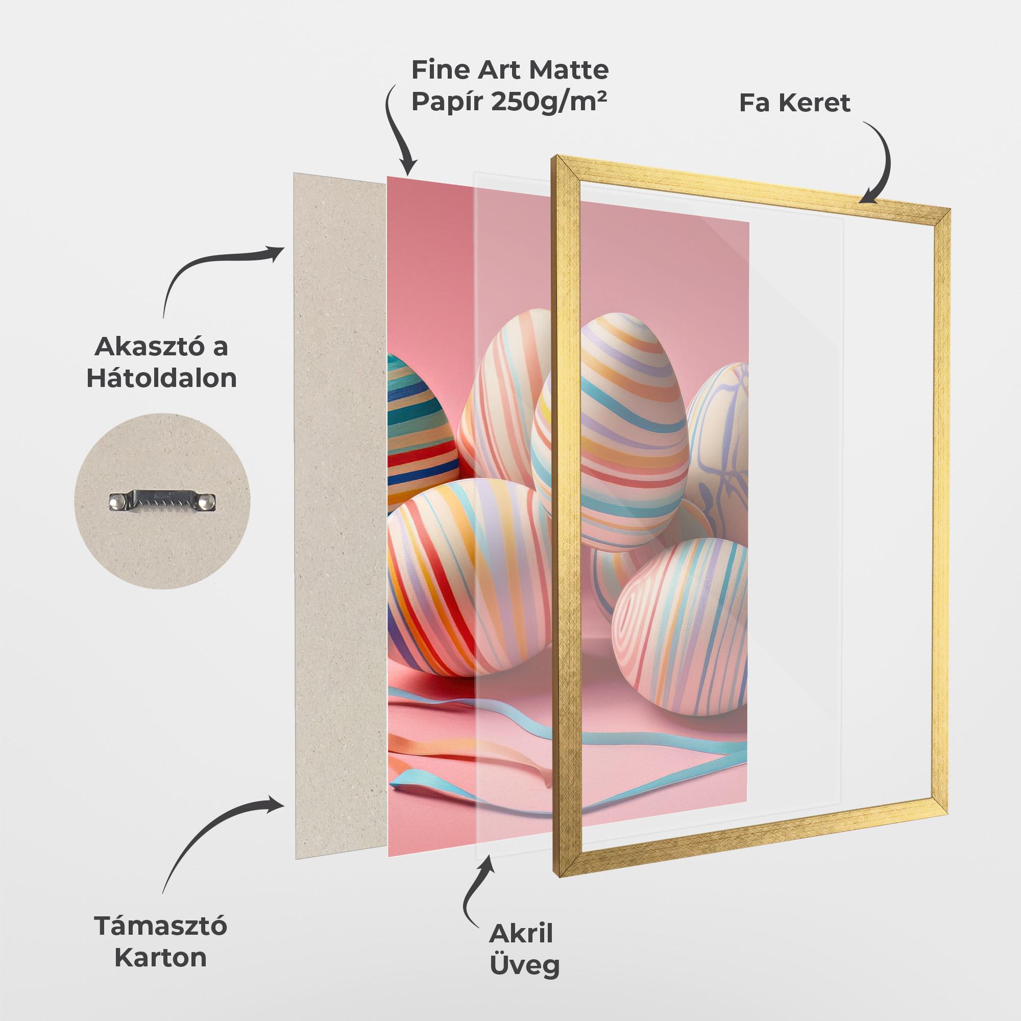 Keretezett Poszter Easter Eggs Ribbons mockup 1