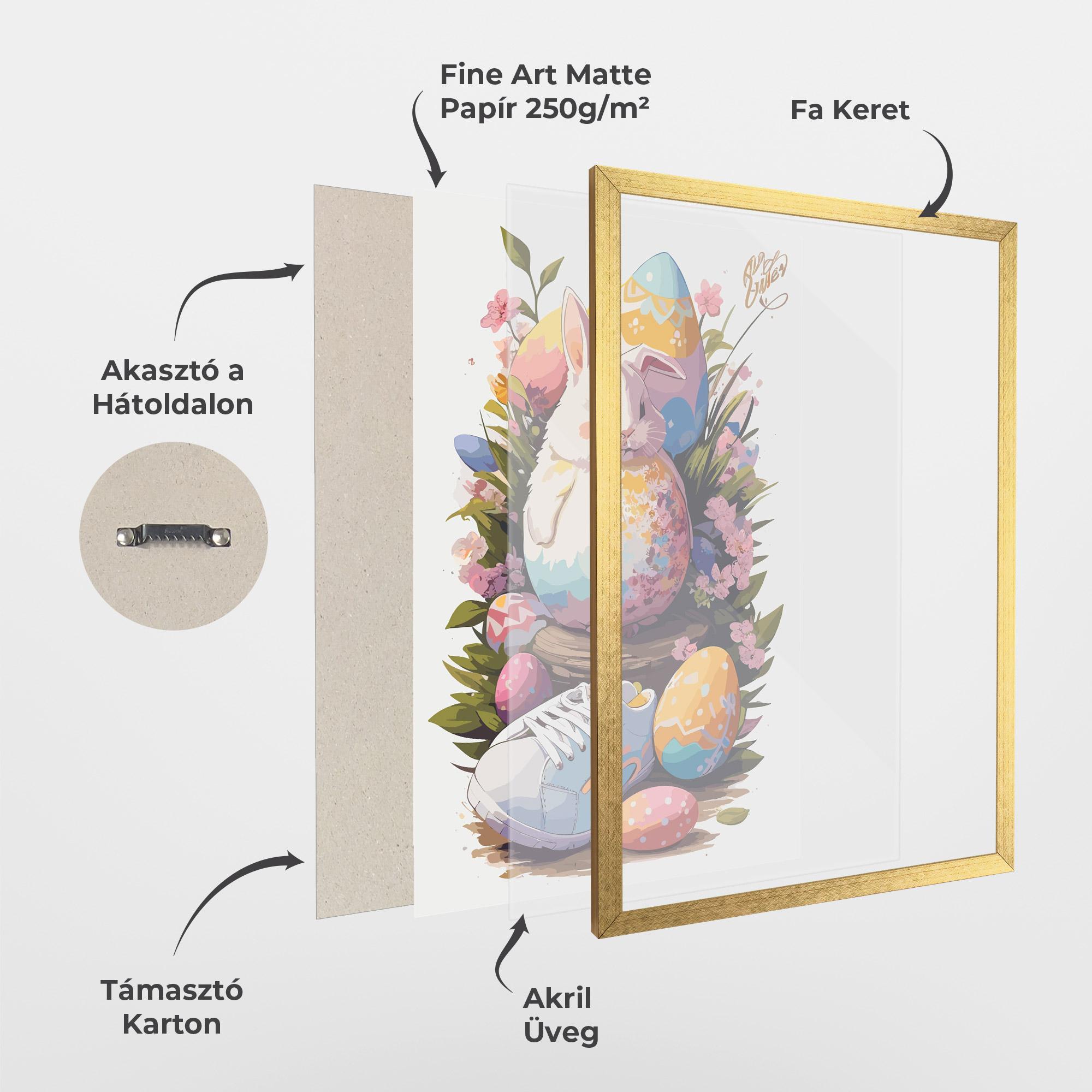 Keretezett Poszter Fatt Cute Bunny mockup 1