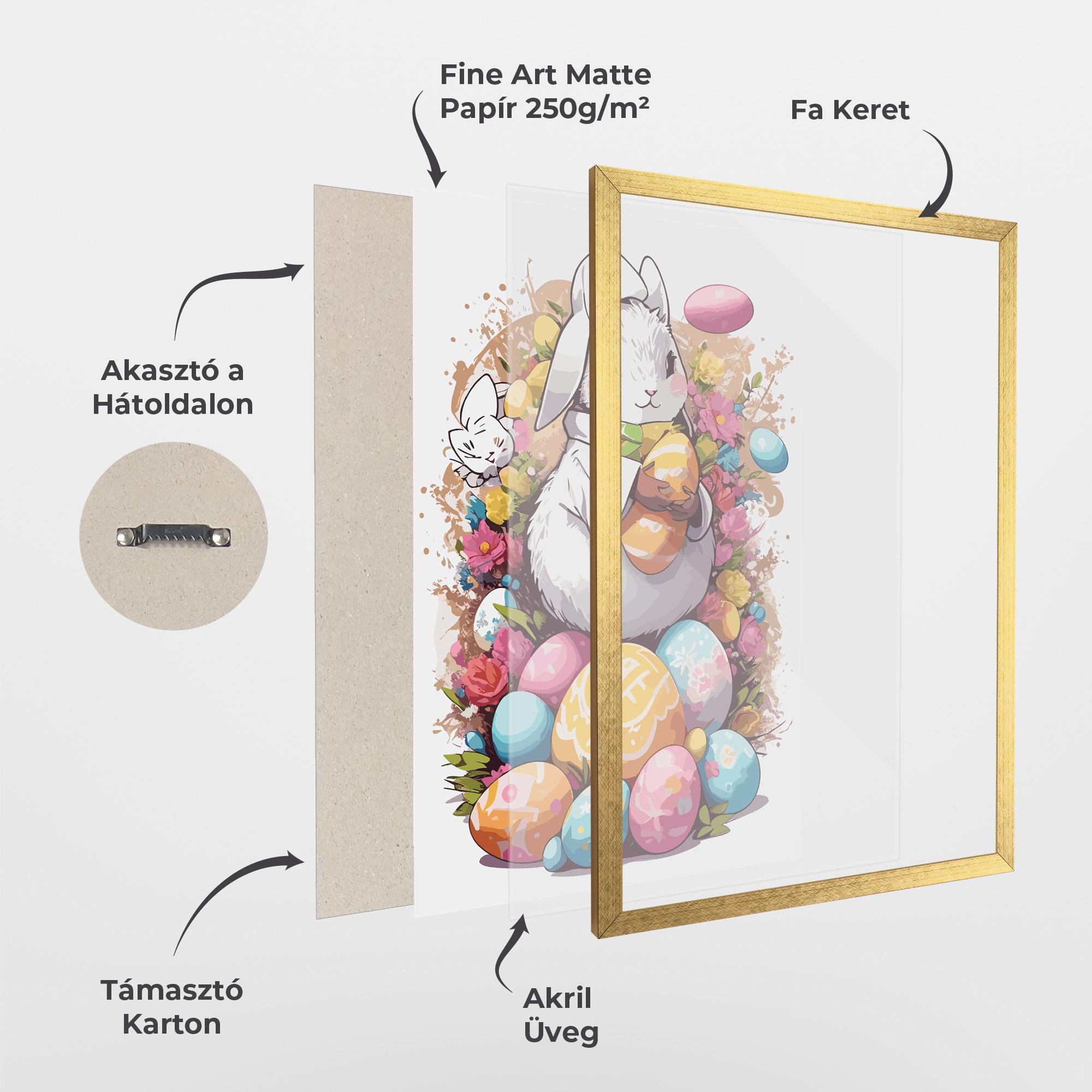 Keretezett Poszter White Easter Bunny mockup 1