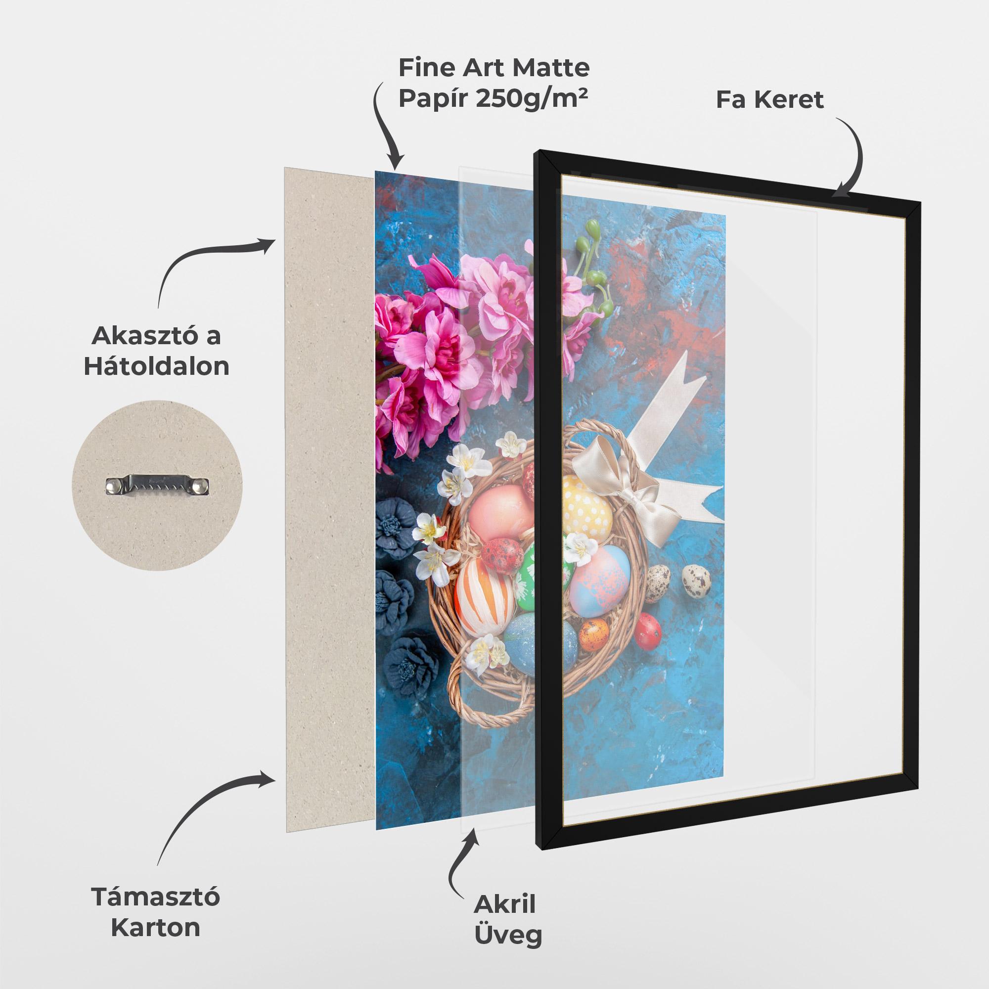 Keretezett Poszter Colored Easter Eggs mockup 1