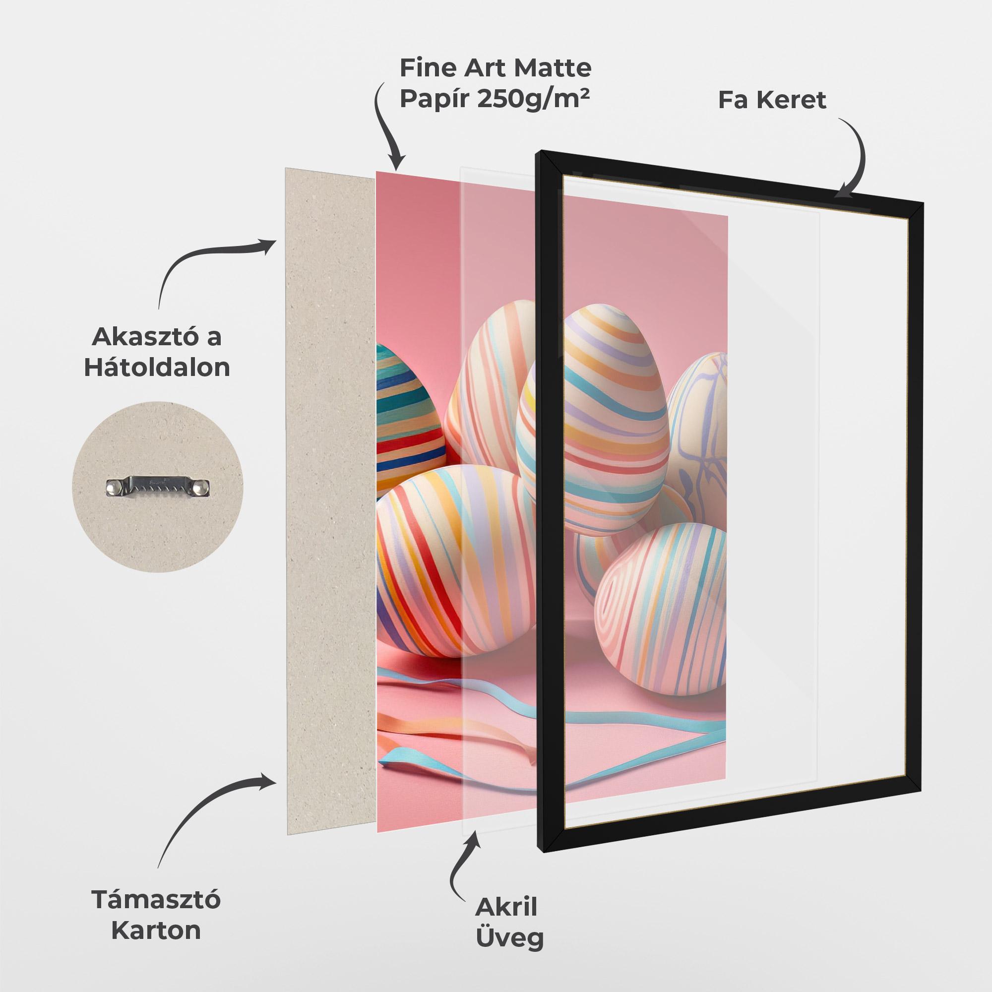 Keretezett Poszter Easter Eggs Ribbons mockup 1