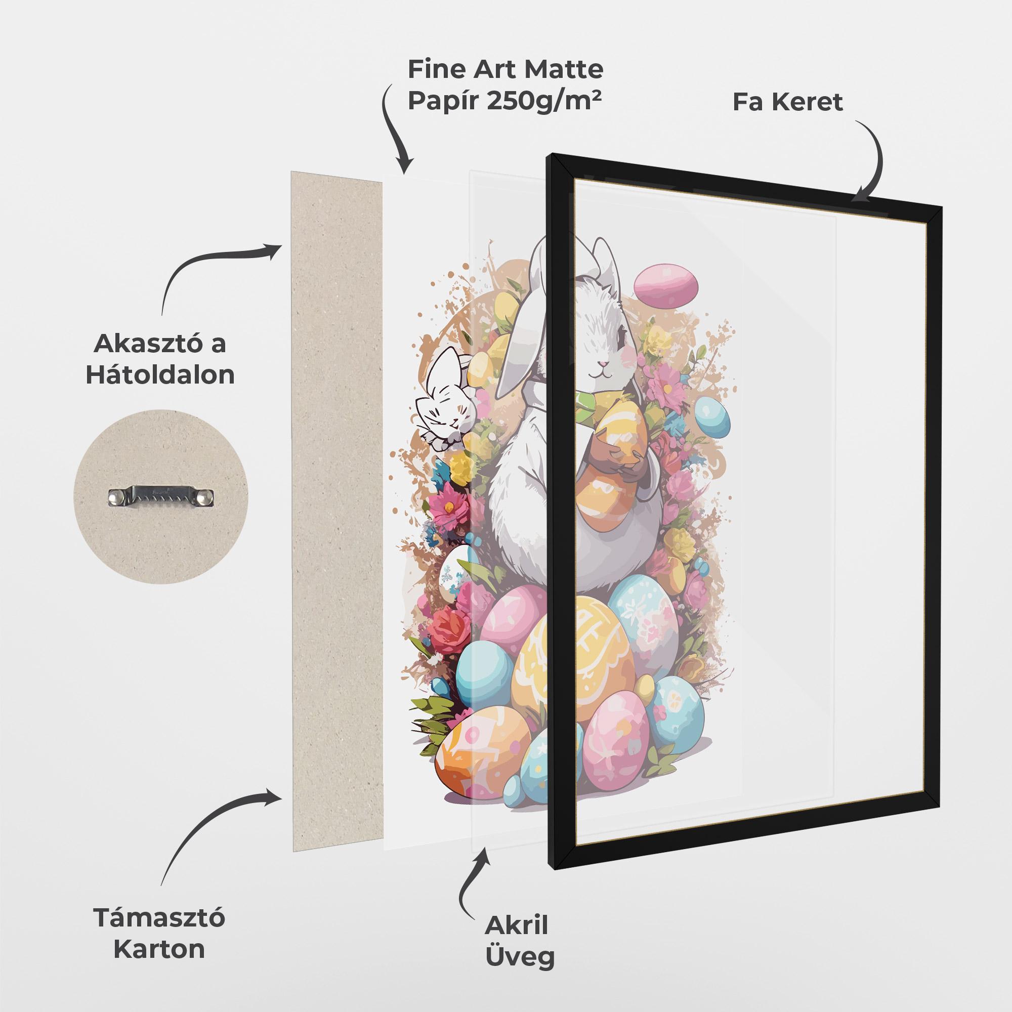 Keretezett Poszter White Easter Bunny mockup 1