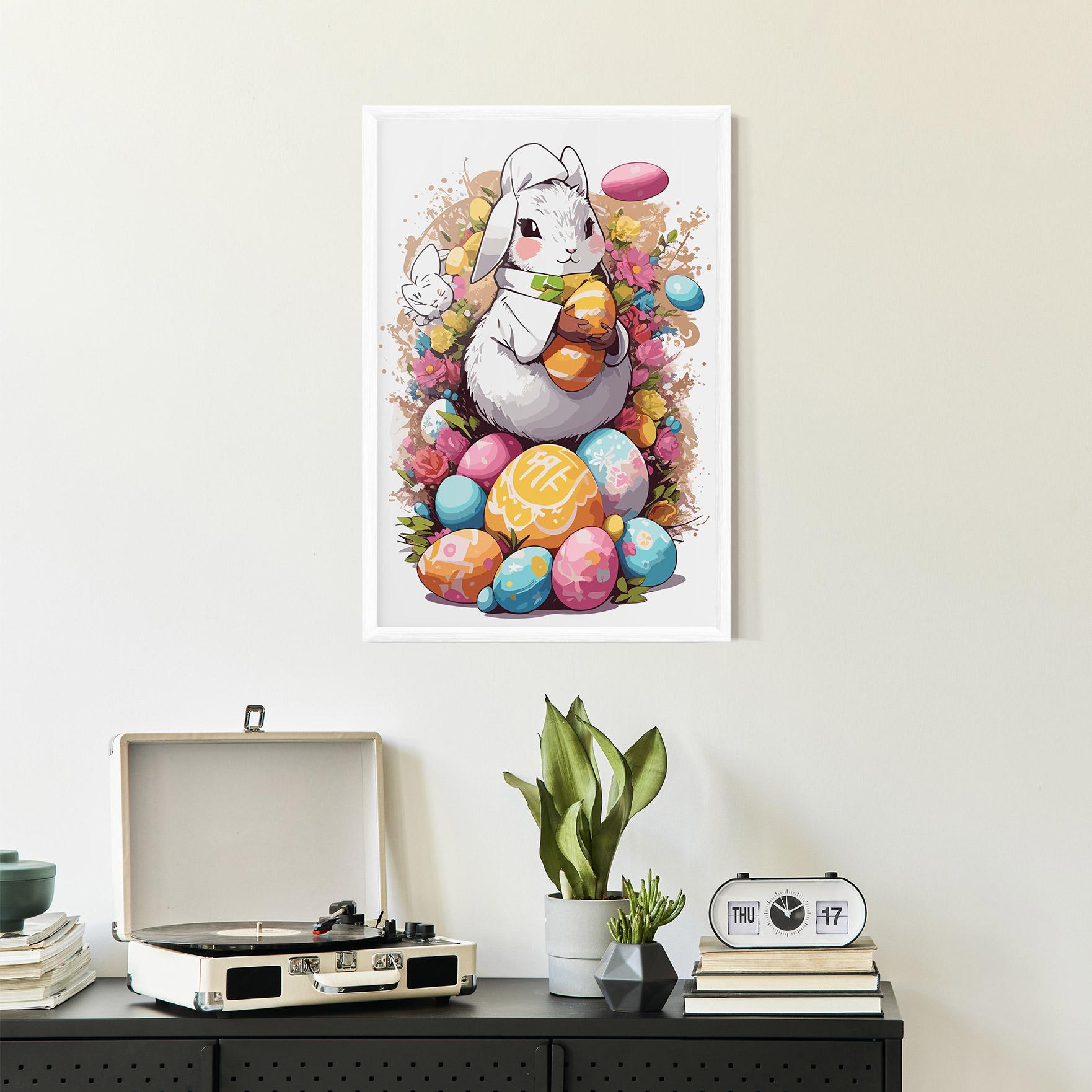 Keretezett Poszter White Easter Bunny mockup 2