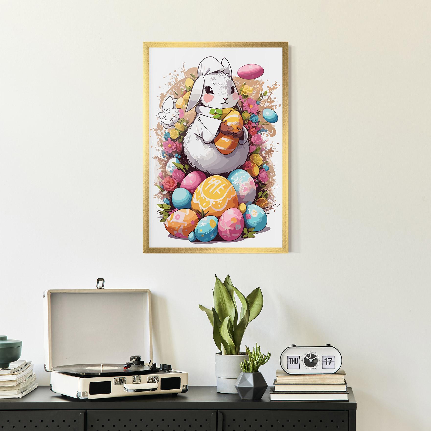 Keretezett Poszter White Easter Bunny mockup 2