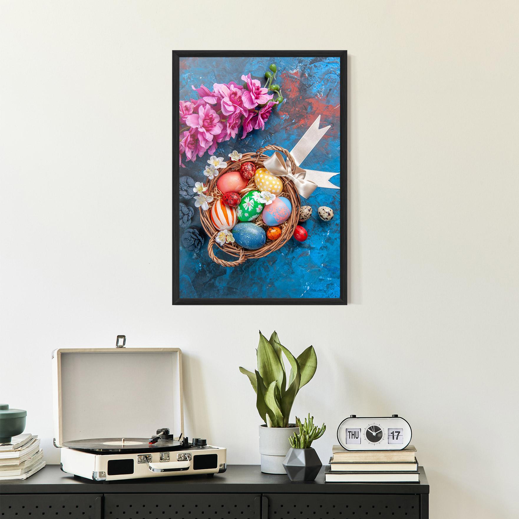 Keretezett Poszter Colored Easter Eggs mockup 2