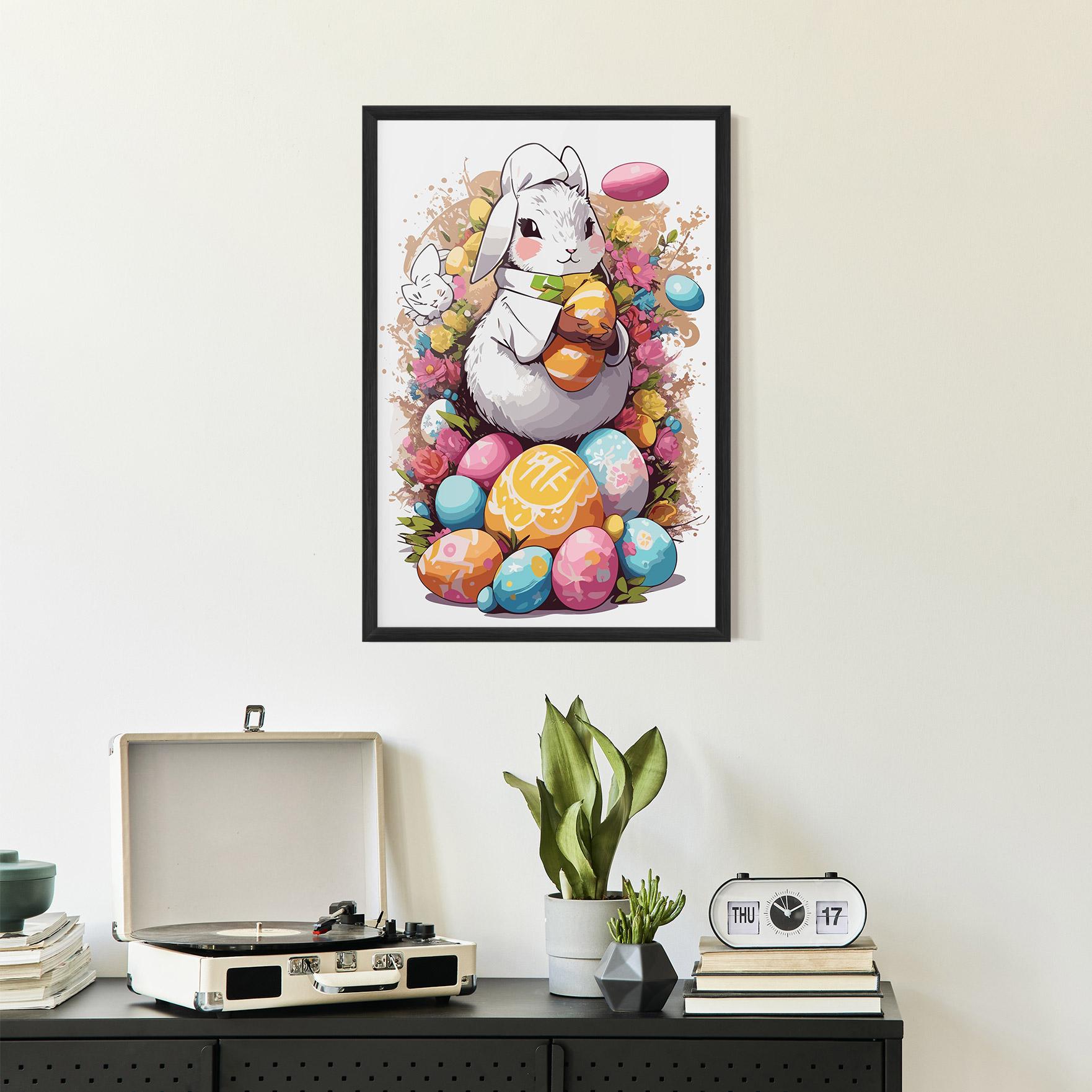 Keretezett Poszter White Easter Bunny mockup 2