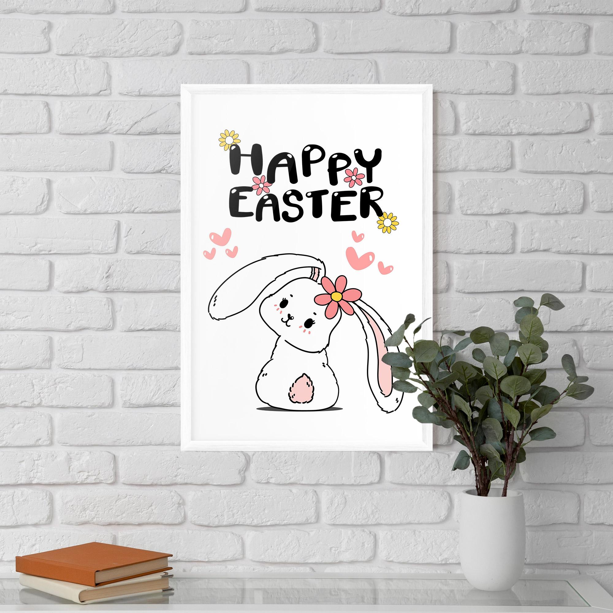Keretezett Poszter Cute Spring Bunny mockup 5