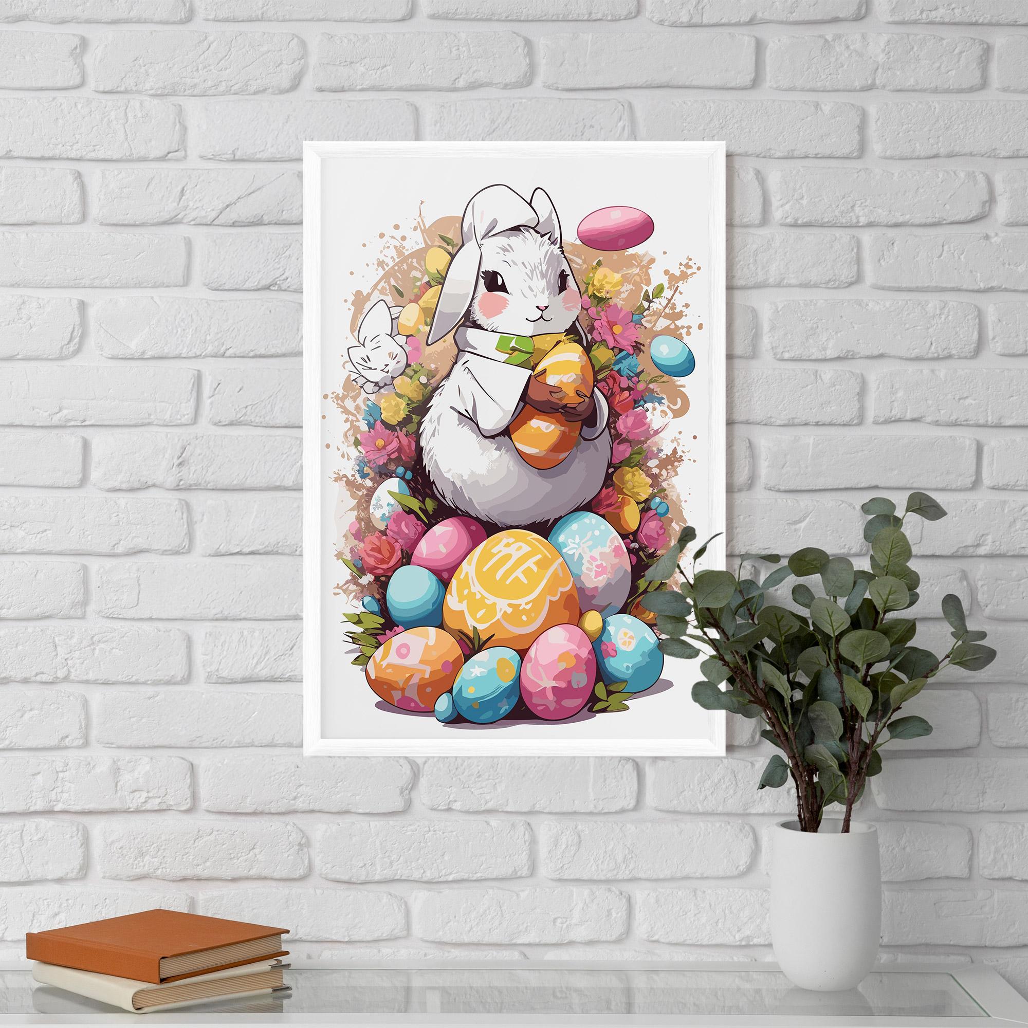 Keretezett Poszter White Easter Bunny mockup 5