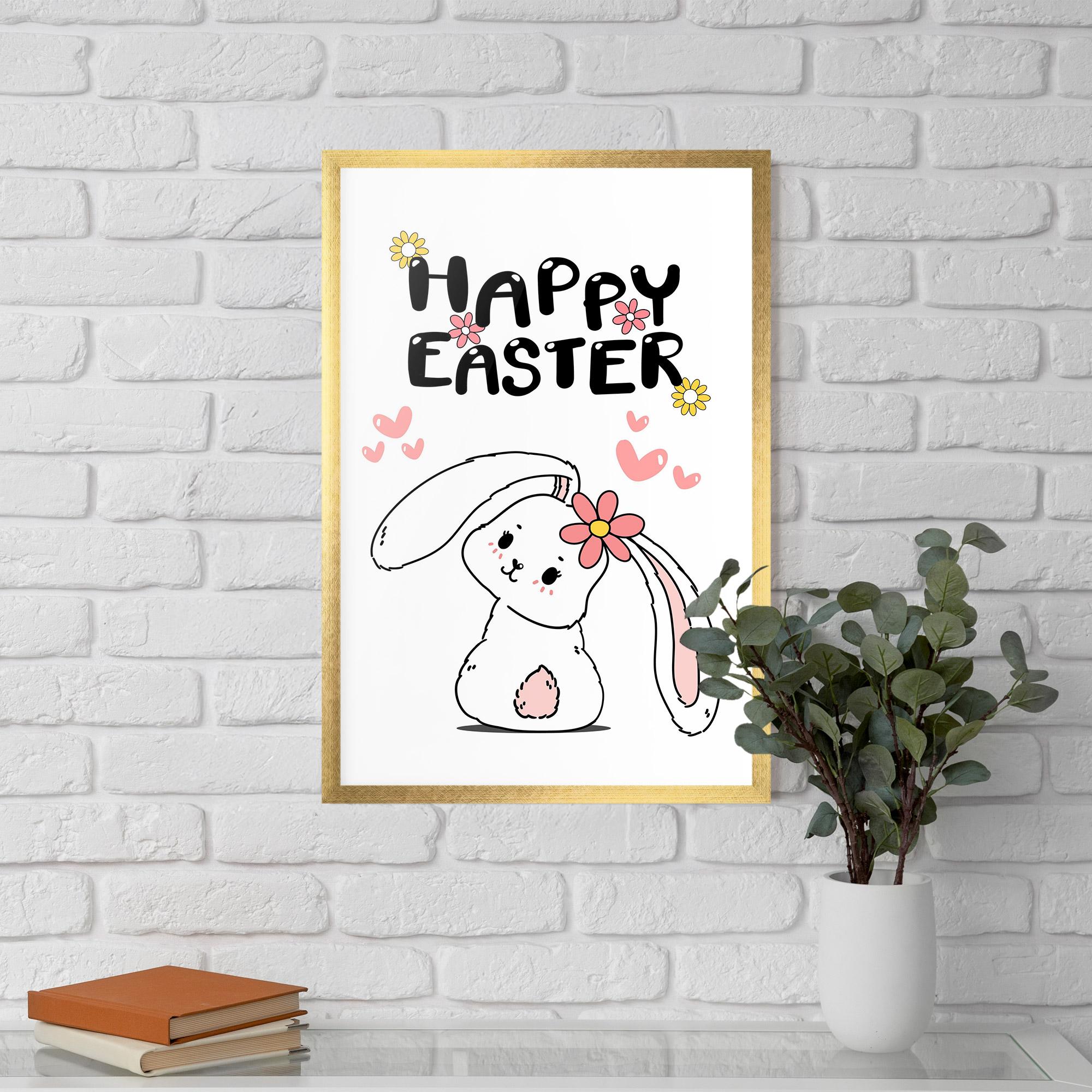 Keretezett Poszter Cute Spring Bunny mockup 5