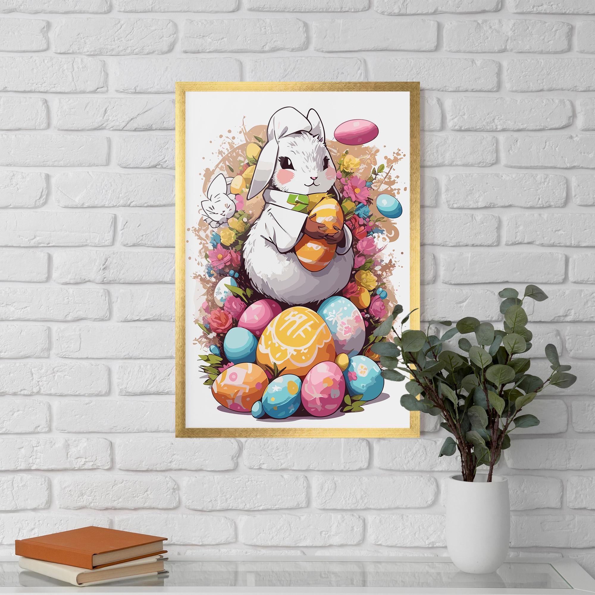 Keretezett Poszter White Easter Bunny mockup 5
