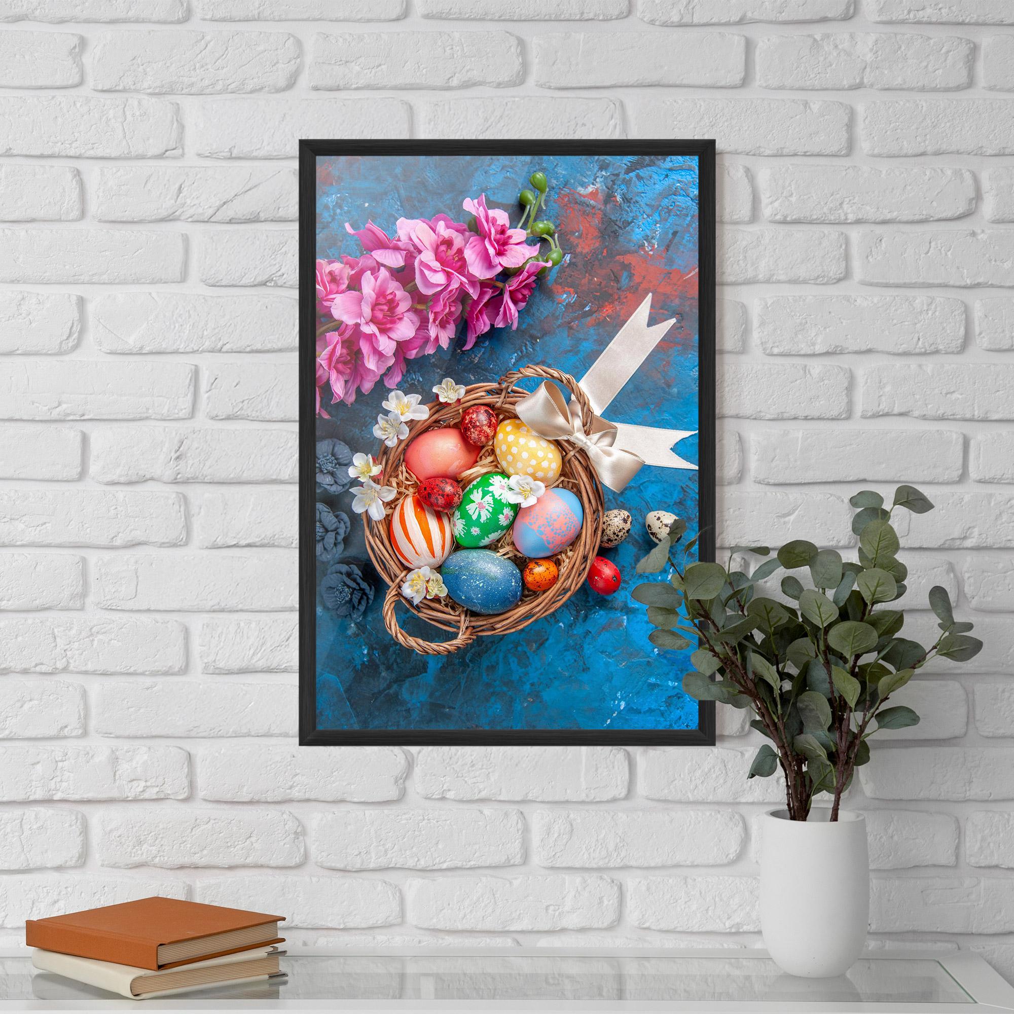 Keretezett Poszter Colored Easter Eggs mockup 5